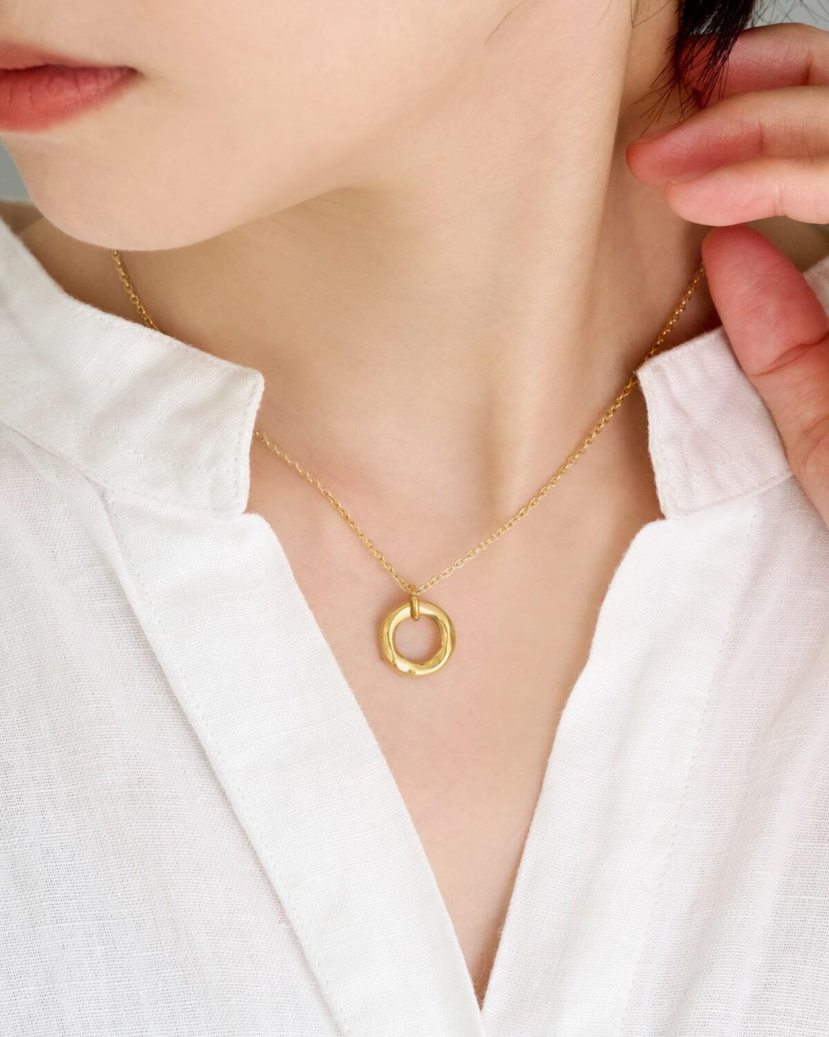 【ギフトBOX付】Round Necklace（ゴールド/シルバー）