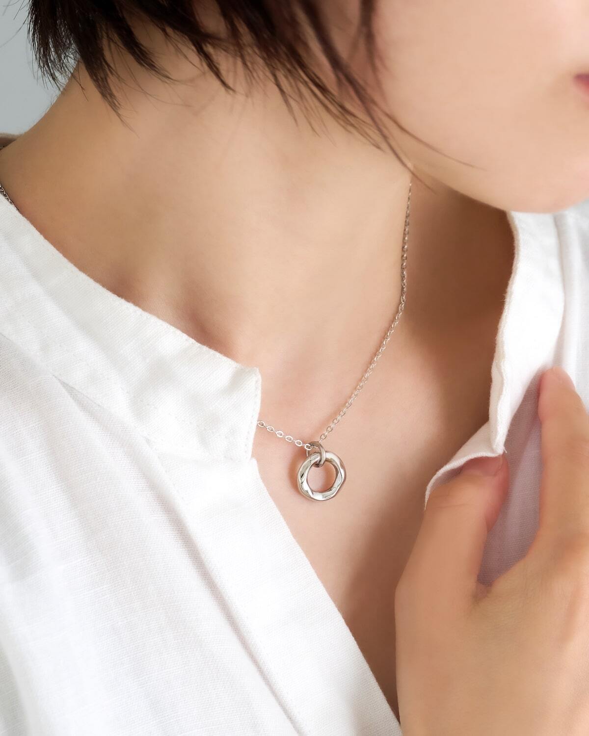 【ギフトBOX付】Round Necklace（ゴールド/シルバー）