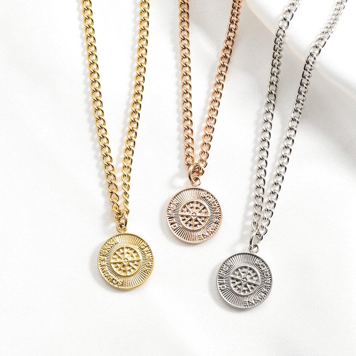 【ギフトBOX付】Sonne Coin necklace（ゴールド/シルバー/ローズゴールド）