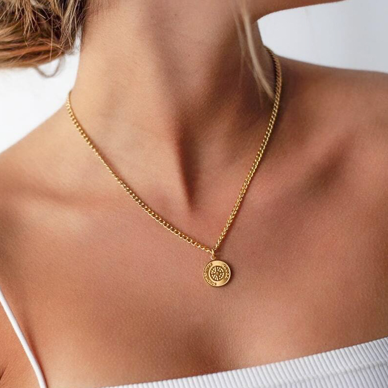 【ギフトBOX付】Sonne Coin necklace（ゴールド/シルバー/ローズゴールド）