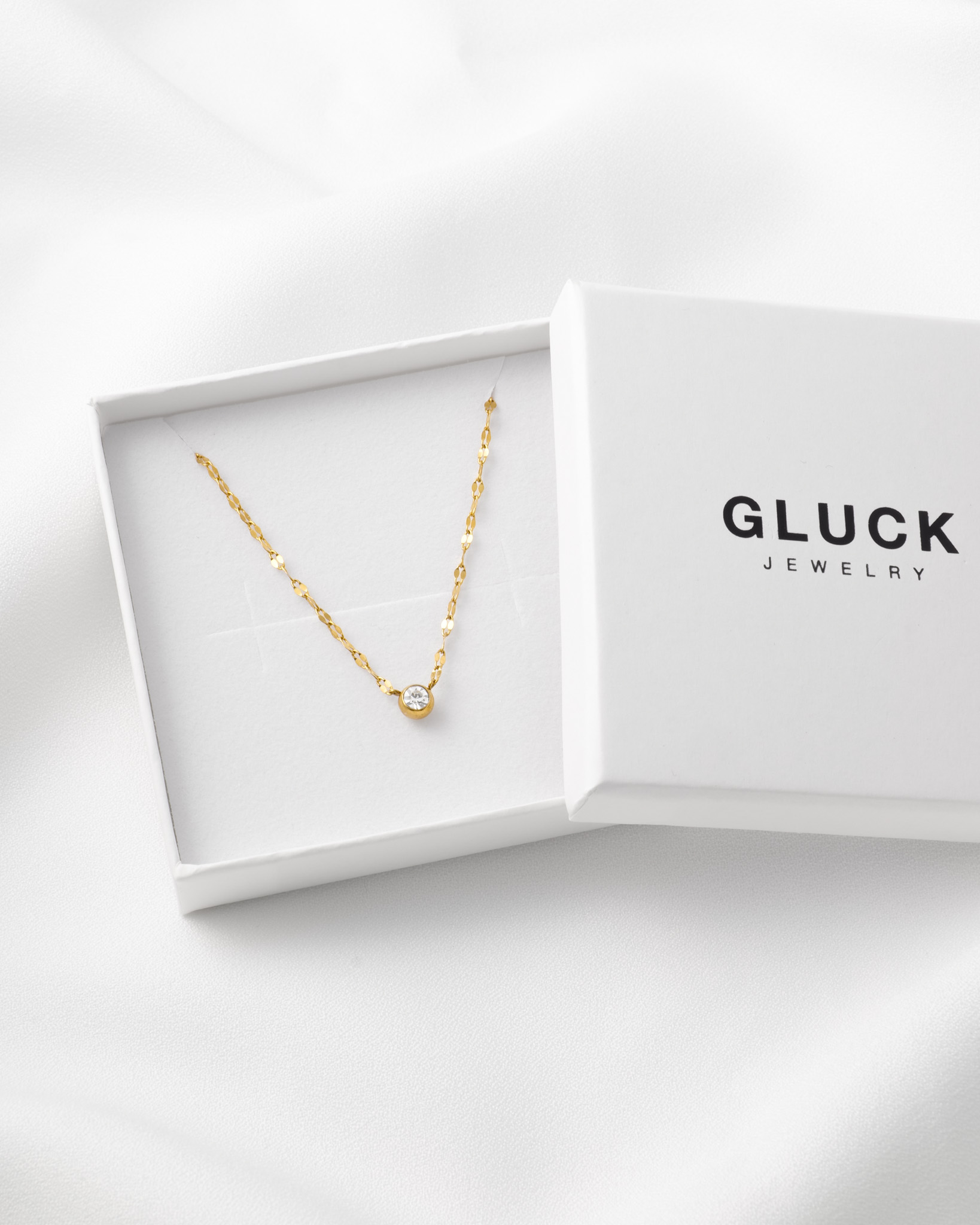 ギフトBOX付】Zirconia × petal necklace（ゴールド/シルバー 
