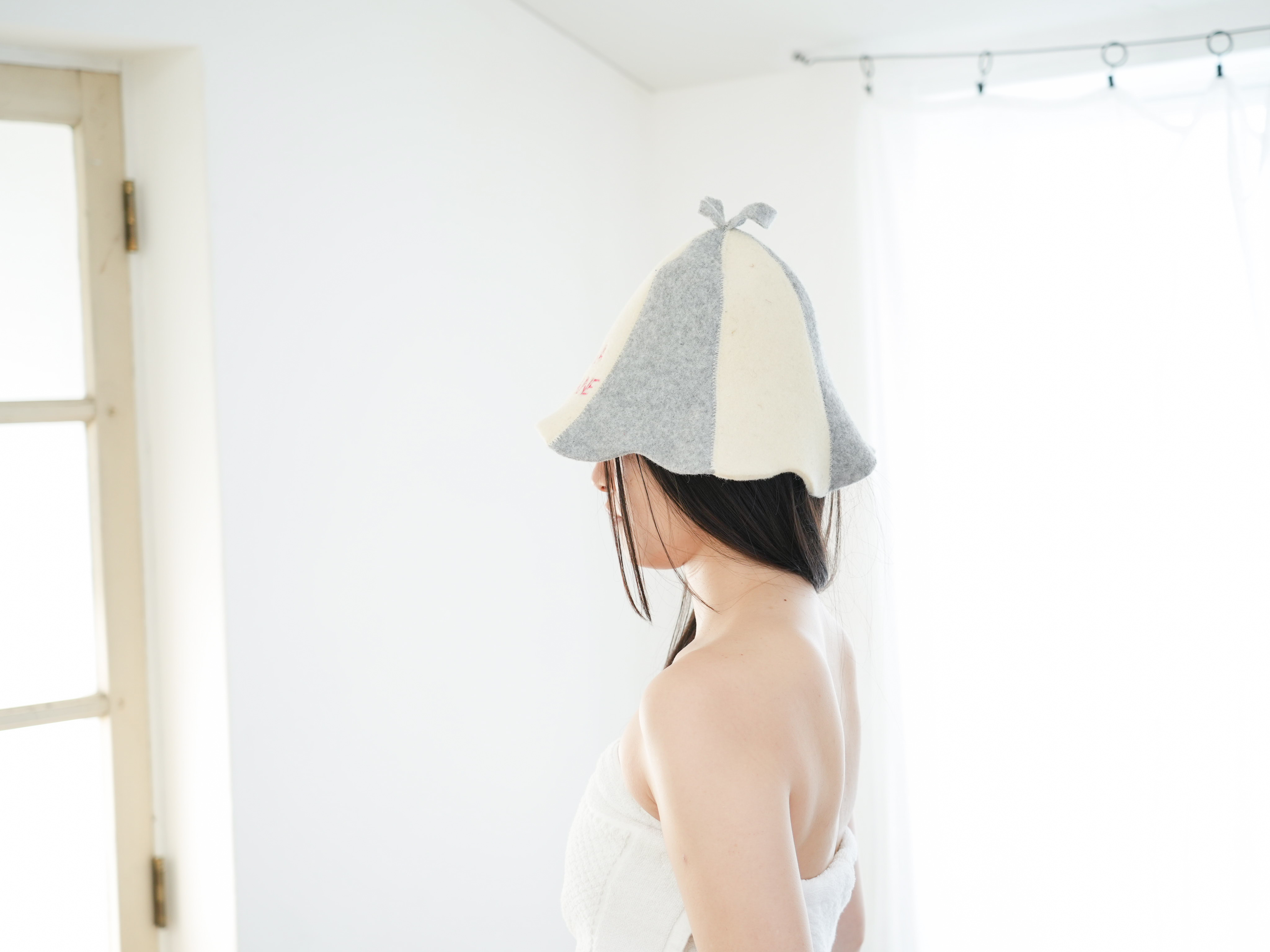 サウナハット フリーサイズ ベージュN016 サウナペレミー 6mmフェルト 100%ウール