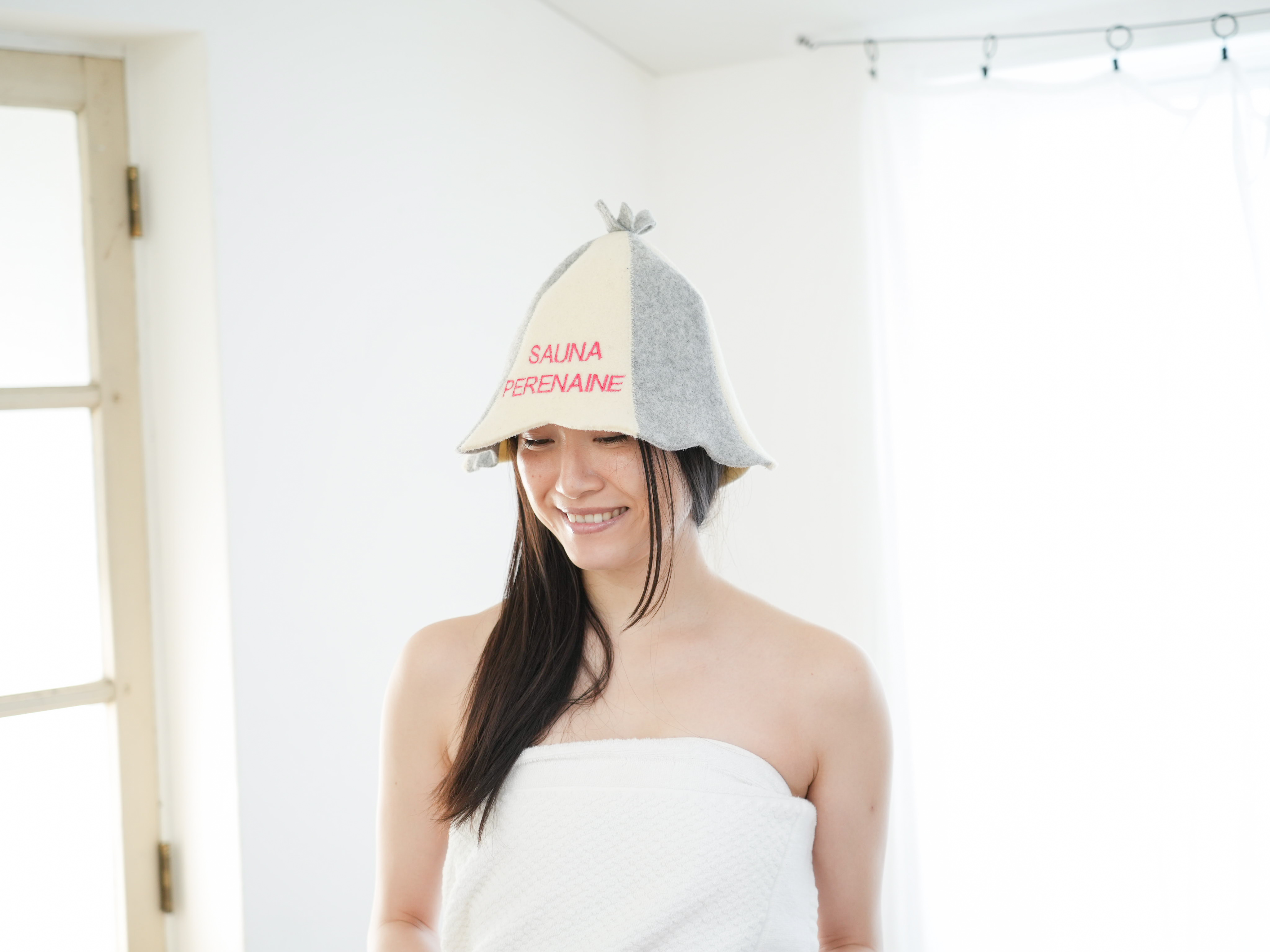 サウナハット フリーサイズ ベージュN016 サウナペレミー 6mmフェルト 100%ウール