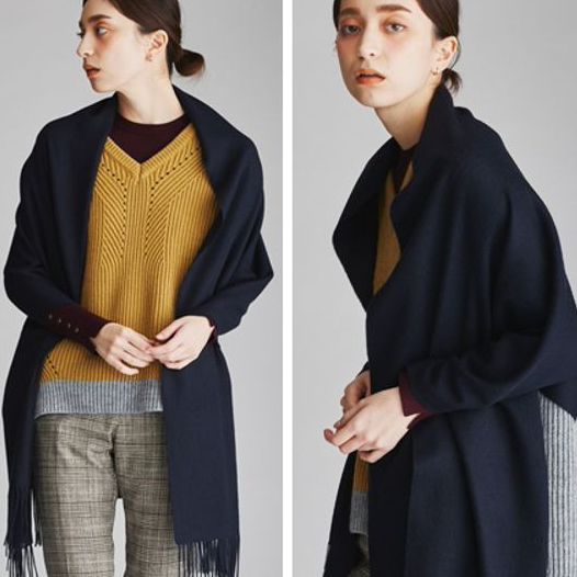 【刺繍名入れギフト】カシミヤ100% 大判ストール