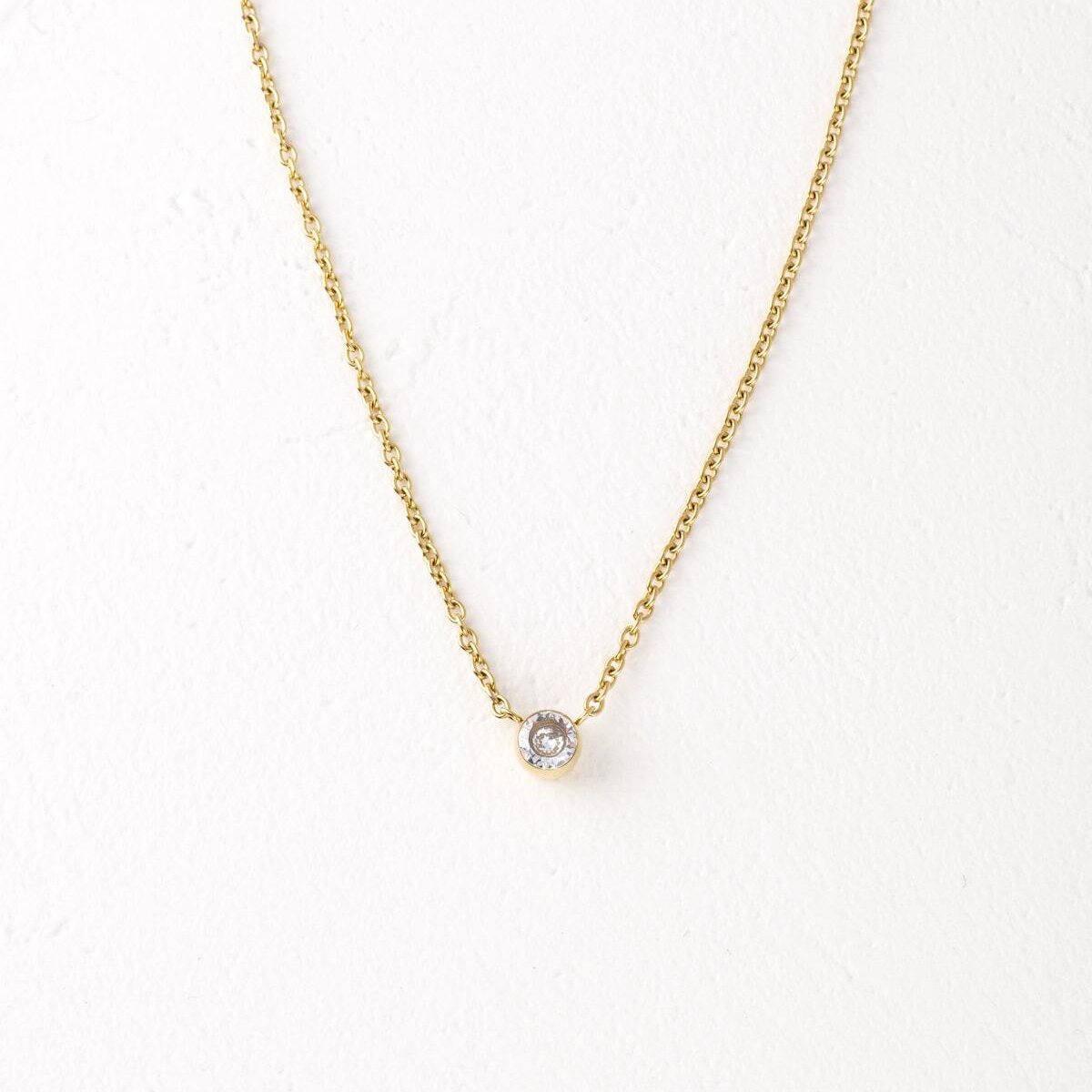 【ギフトBOX付】ジルコニアネックレス（ゴールド/シルバー/ローズゴールド）