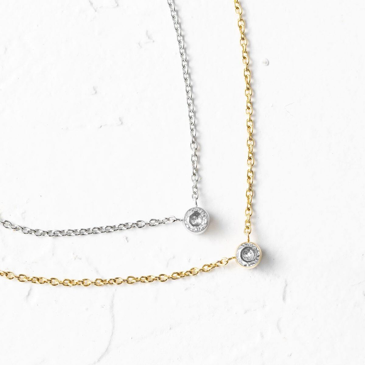 【ギフトBOX付】ジルコニアネックレス（ゴールド/シルバー/ローズゴールド）