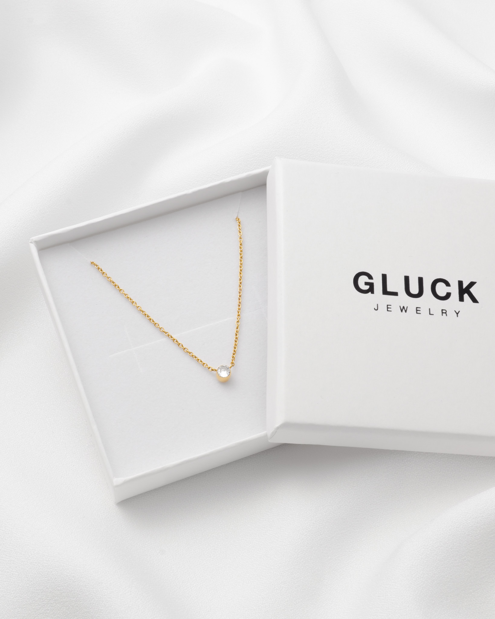 【ギフトBOX付】ジルコニアネックレス（ゴールド/シルバー/ローズゴールド）