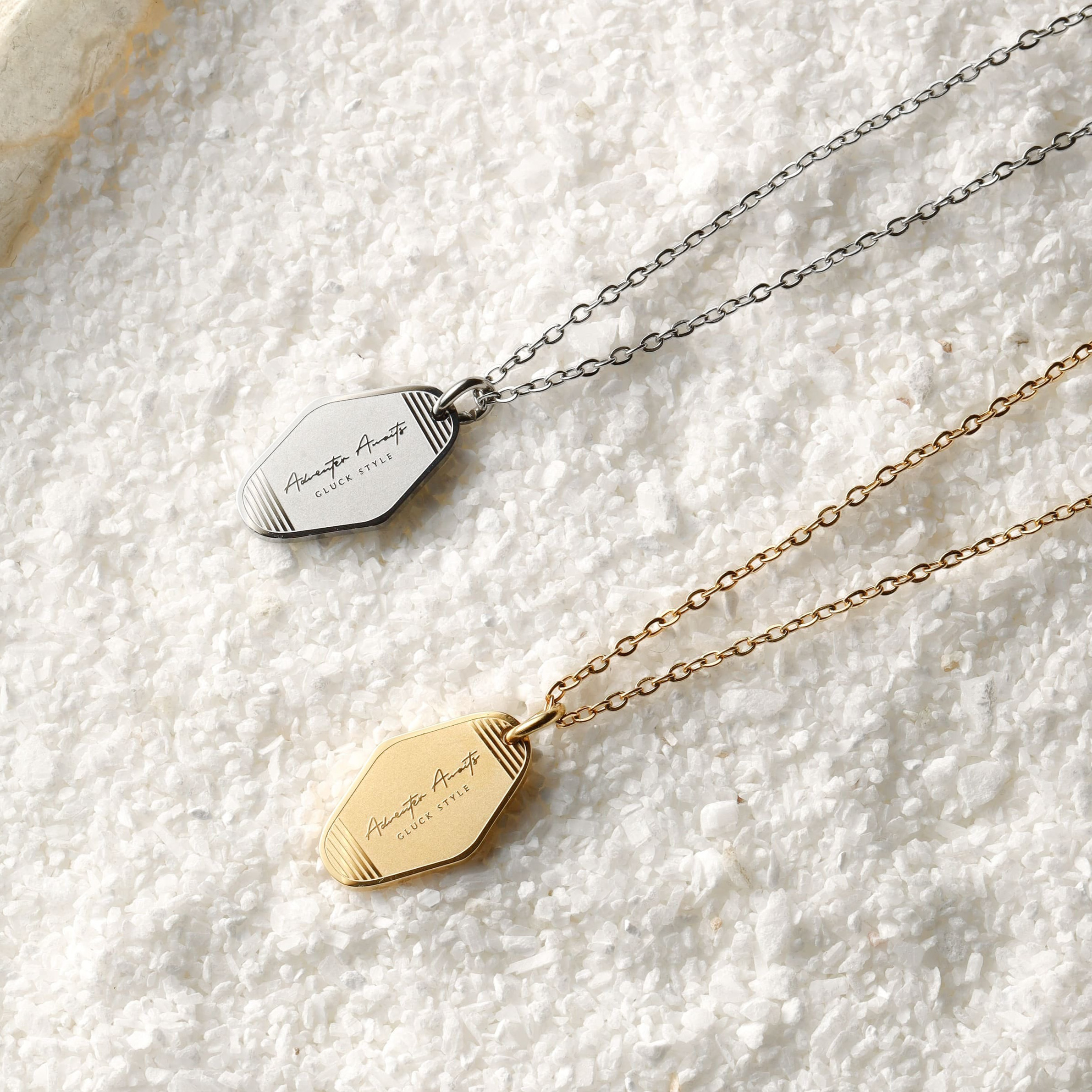 【ギフトBOX付】モーテルキー2WAYネックレス（ゴールド/シルバー）