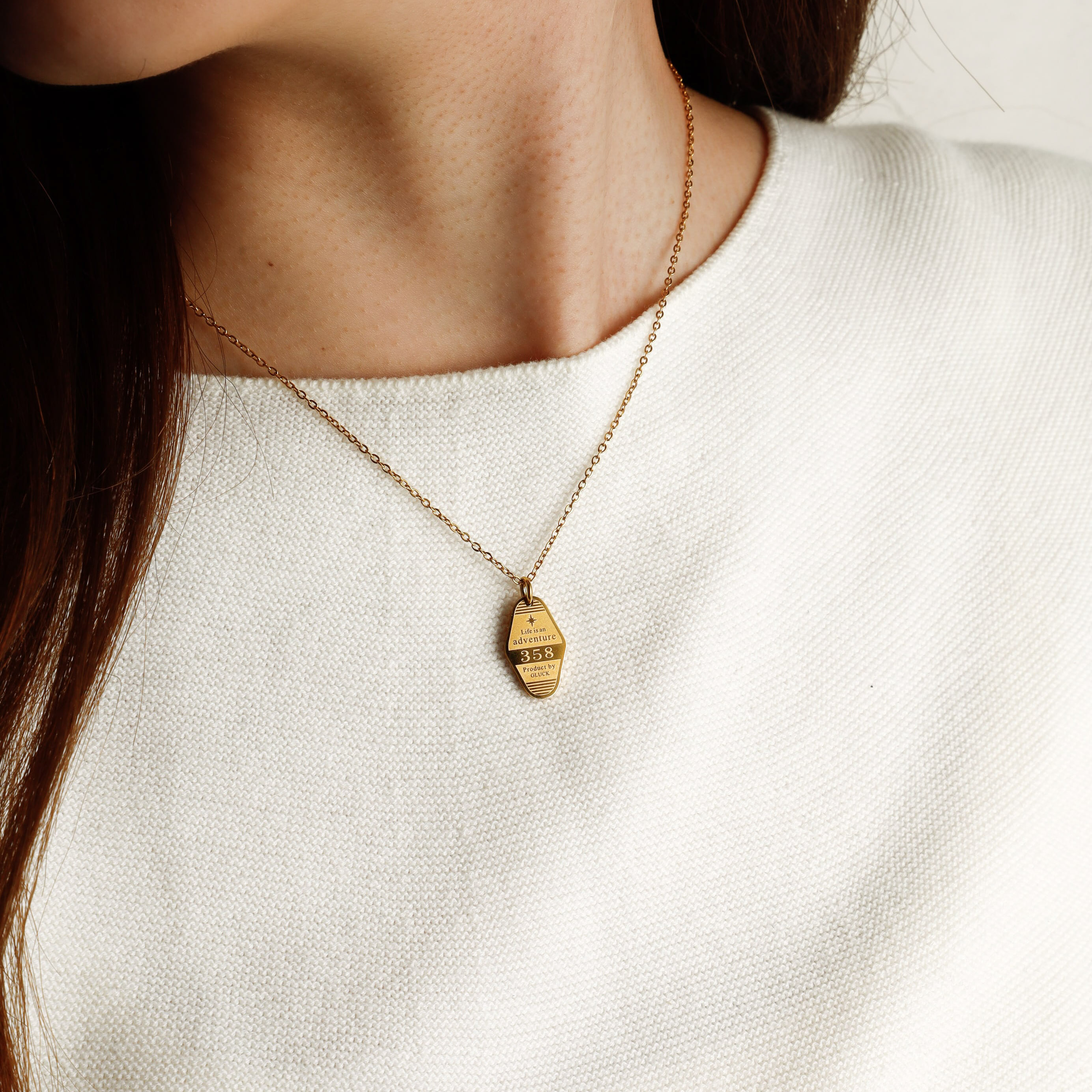 【ギフトBOX付】モーテルキー2WAYネックレス（ゴールド/シルバー）