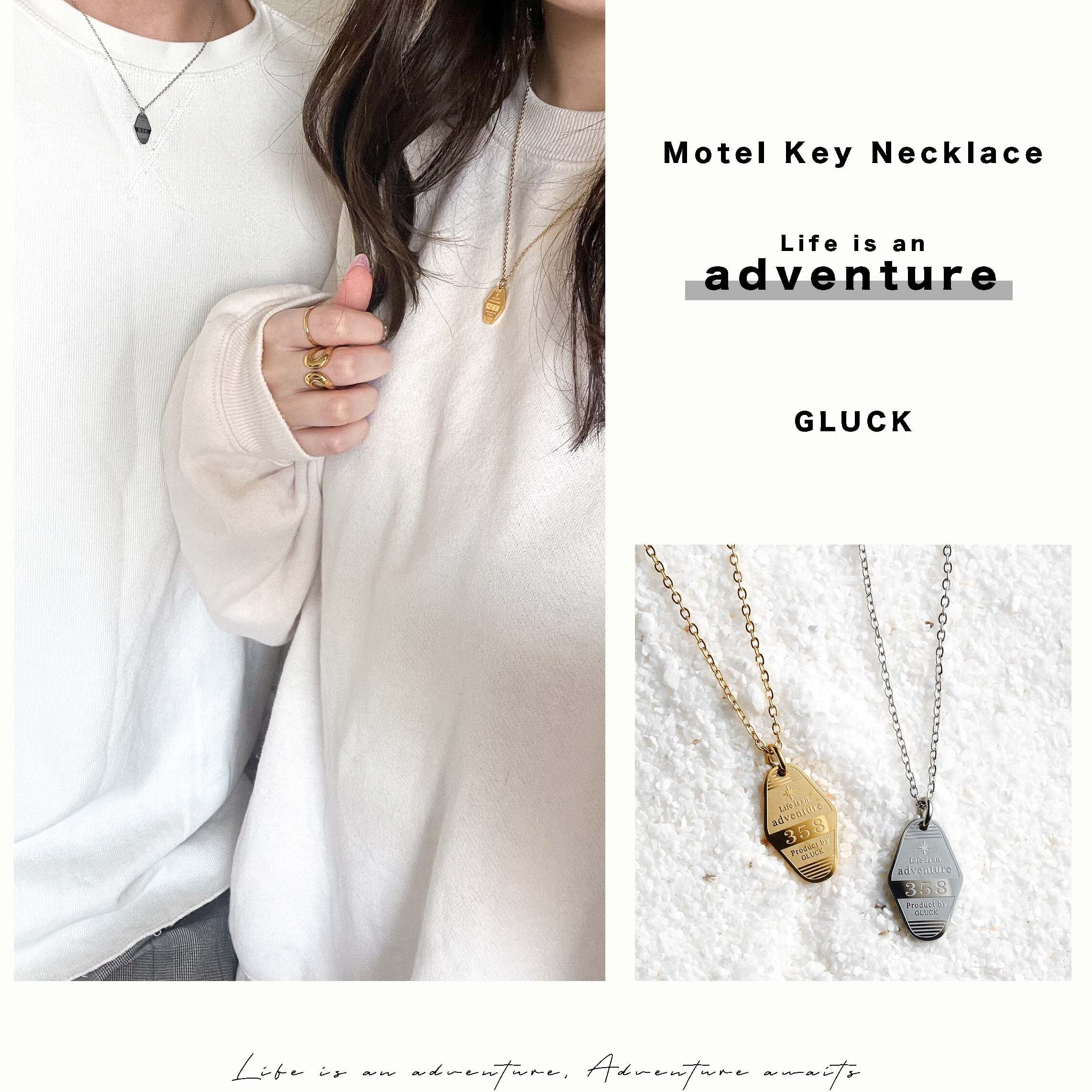 【ギフトBOX付】モーテルキー2WAYネックレス（ゴールド/シルバー）