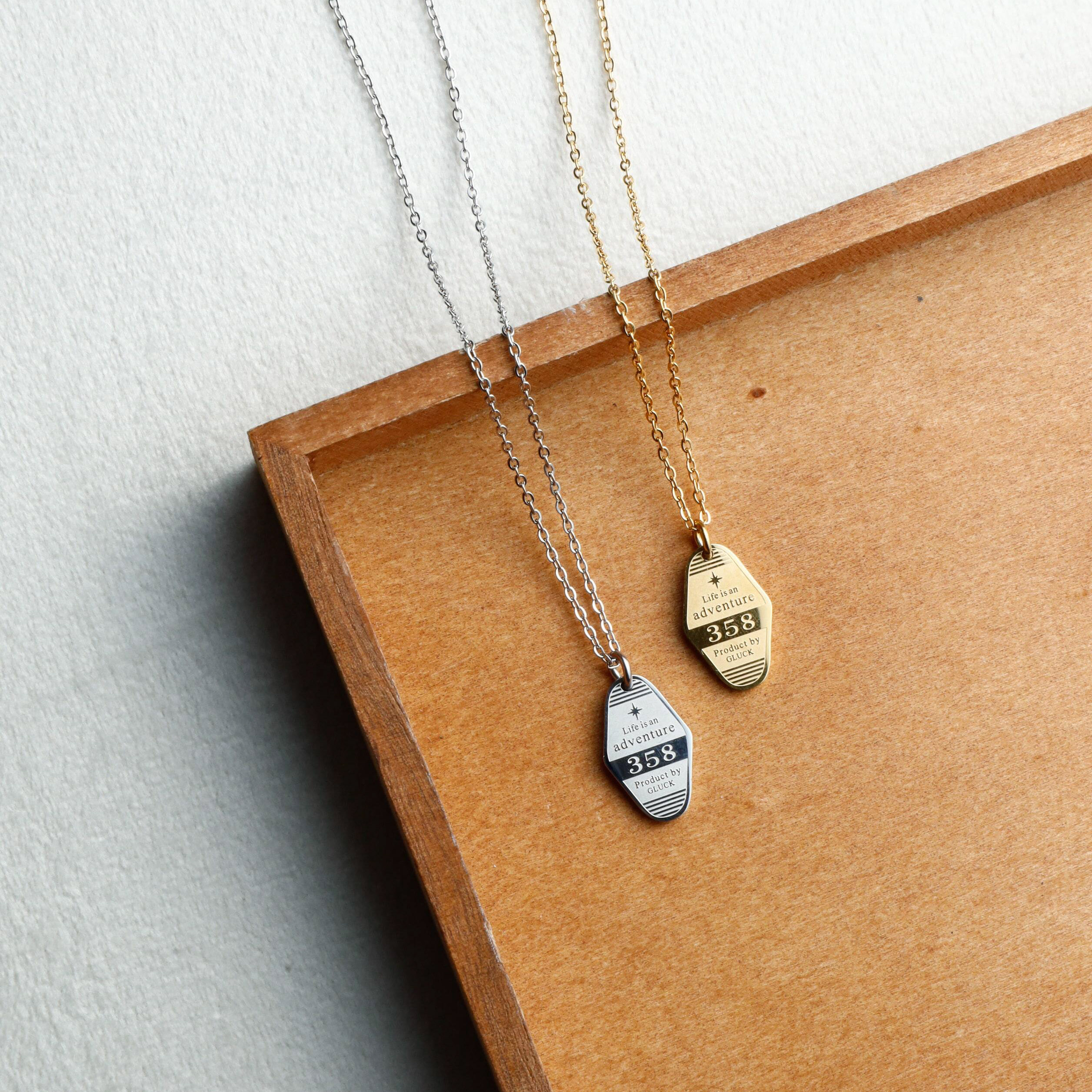 【ギフトBOX付】モーテルキー2WAYネックレス（ゴールド/シルバー）