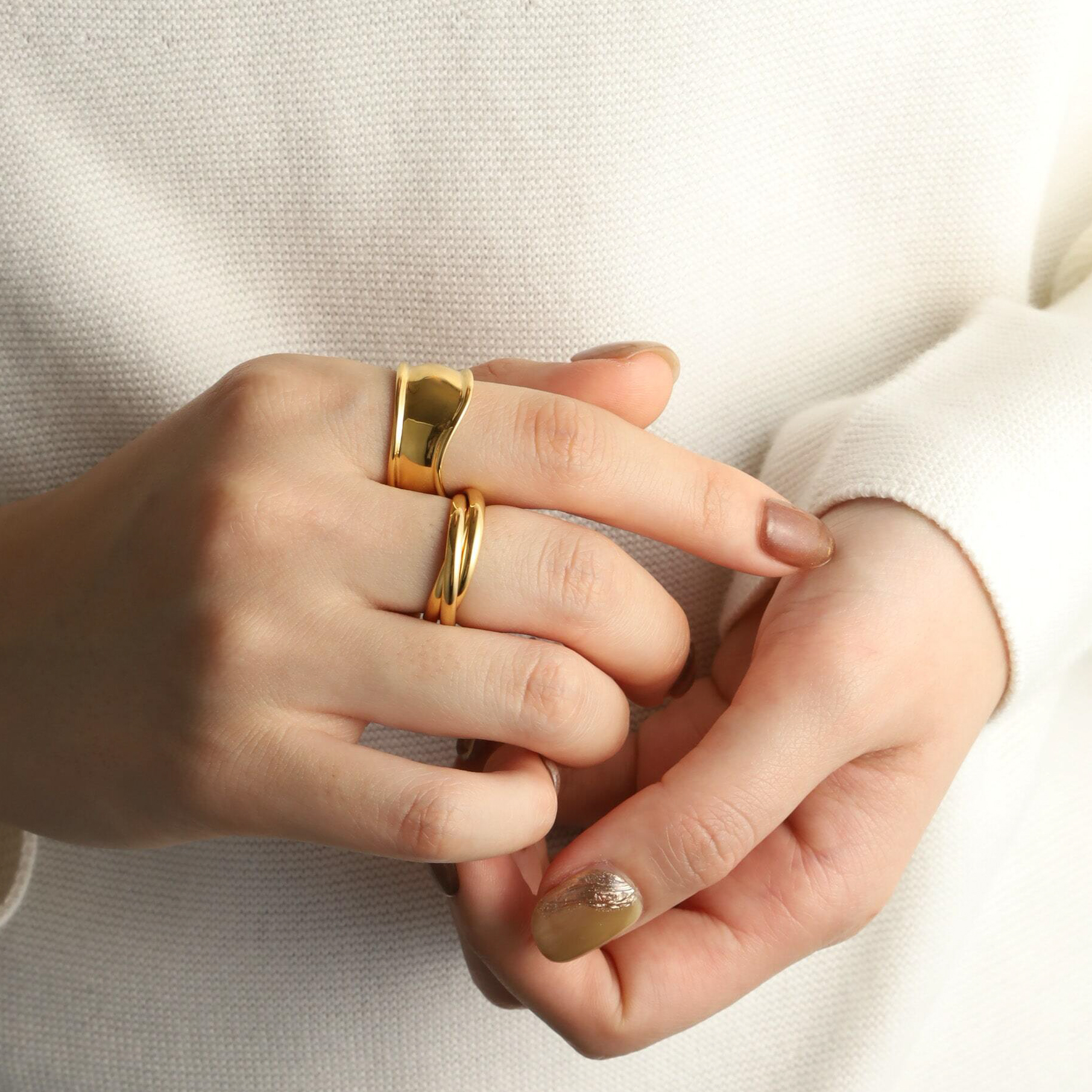 【お友達がサイズ選べる】Drei ring（ゴールド/シルバー）