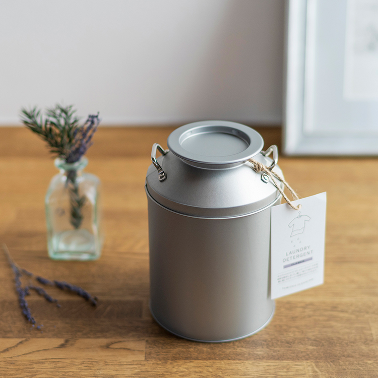 【ミルク缶入り】お花の香りの粉末洗濯洗剤【ステンレス計量スコップ付】