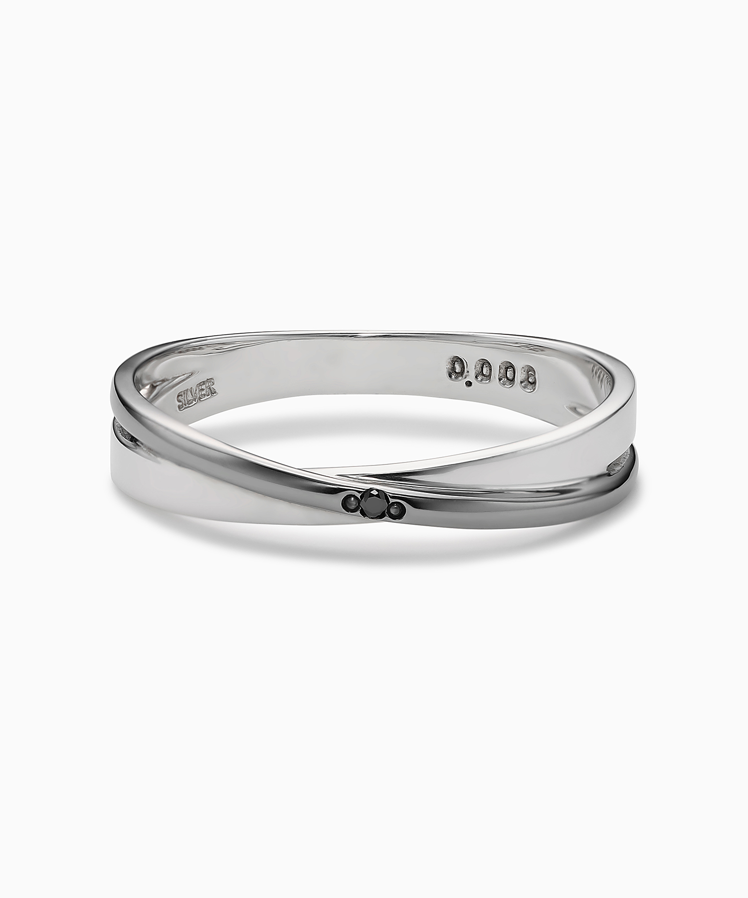 【メンズ・ペア】SV980 ブラックダイヤモンド リング 