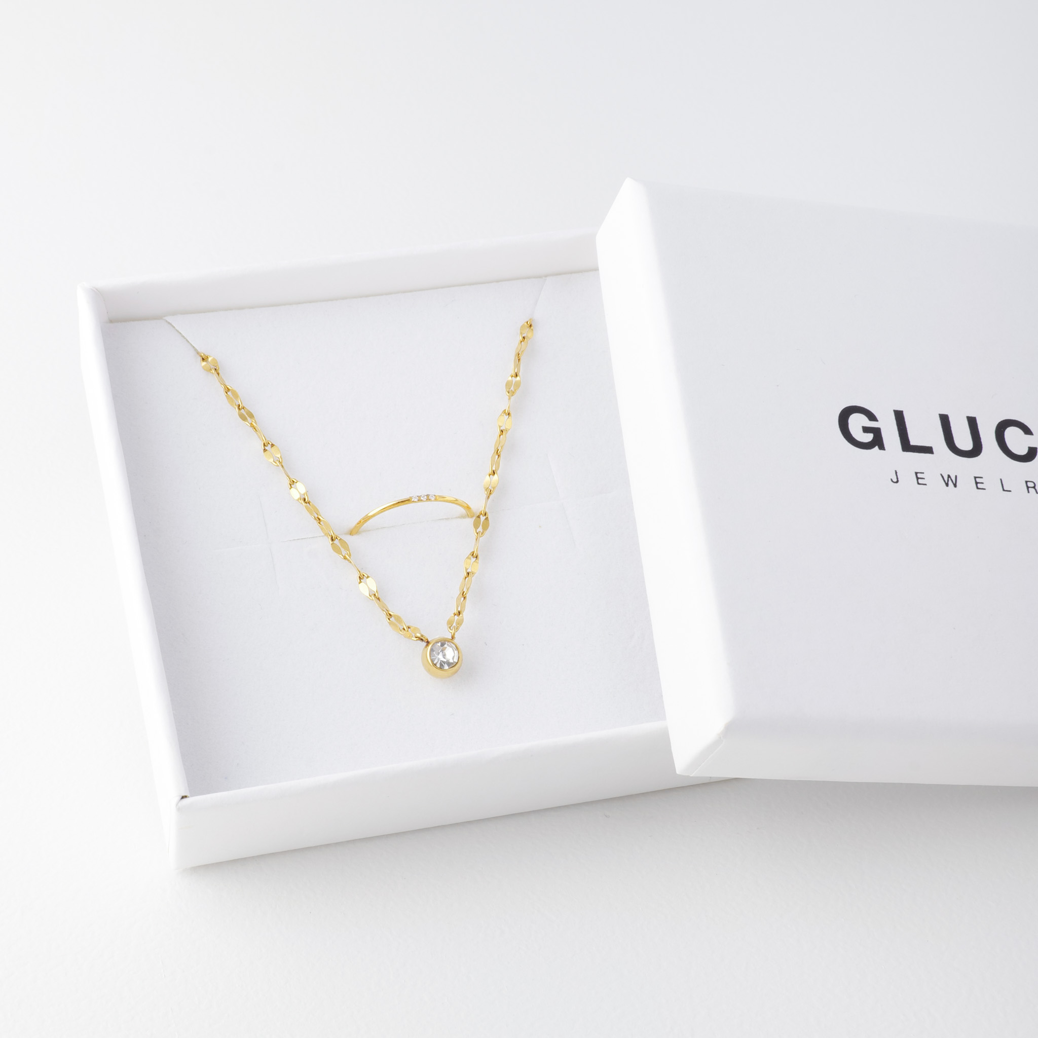 ギフトBOX入】ジルコニアネックレス＆リングセット（ゴールド/シルバー） | GLUCK（グルック）のプレゼント・ギフト通販 | TANP（タンプ）