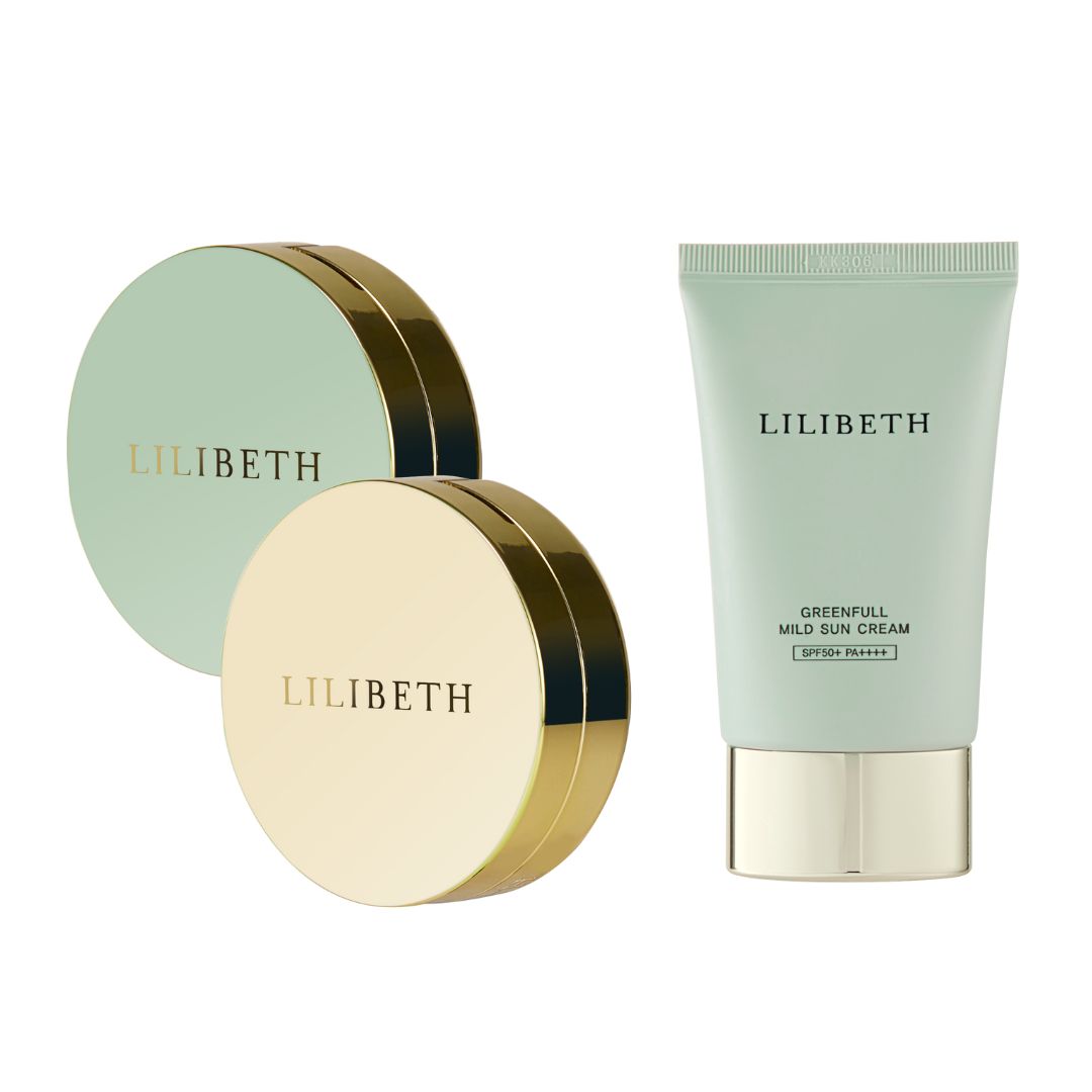 パーフェクトフィッティングフルカバレッジクッション + グリーンフルマイルドサンクリーム セット