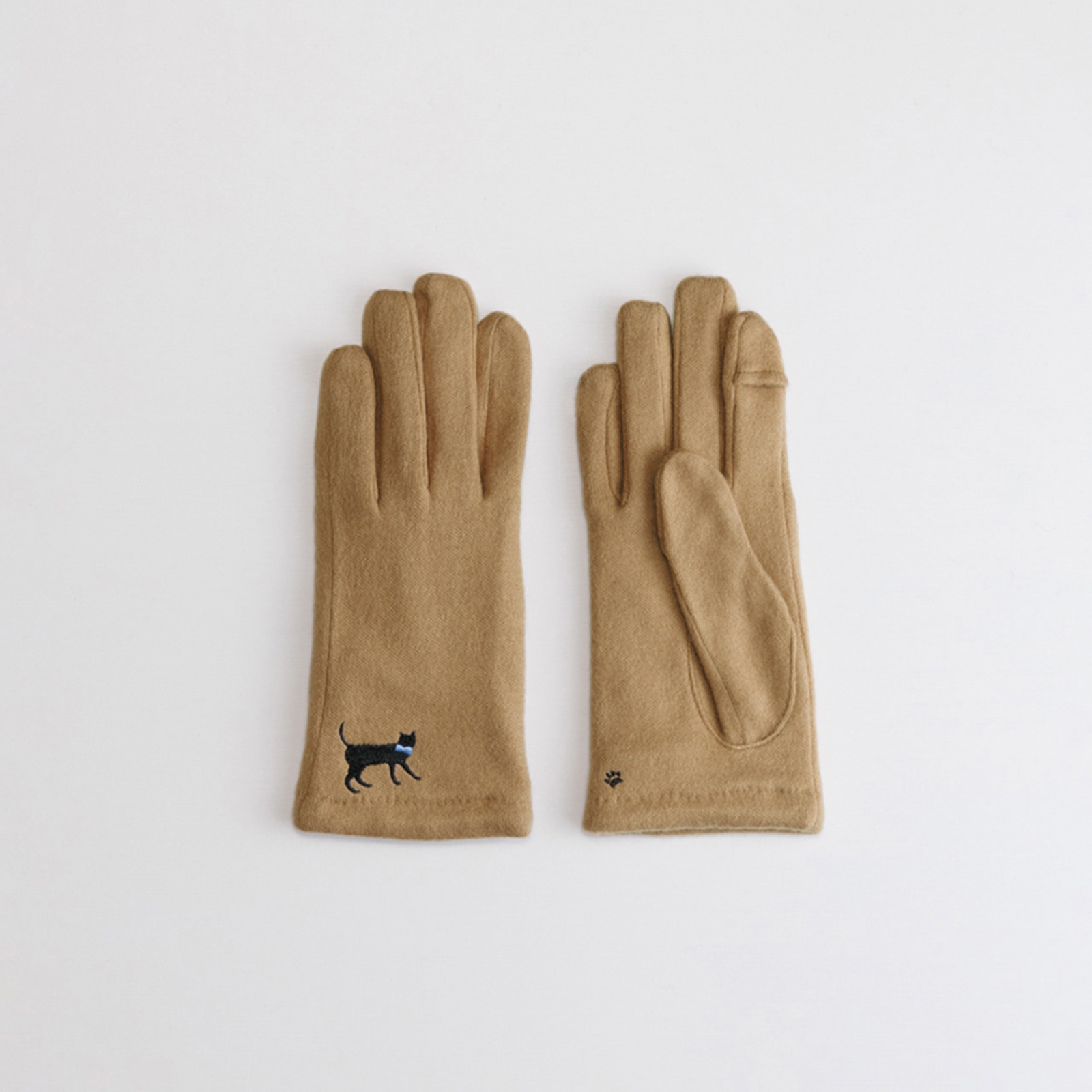 【WOMEN】おさんぽねこ刺繍ジャージグローブ