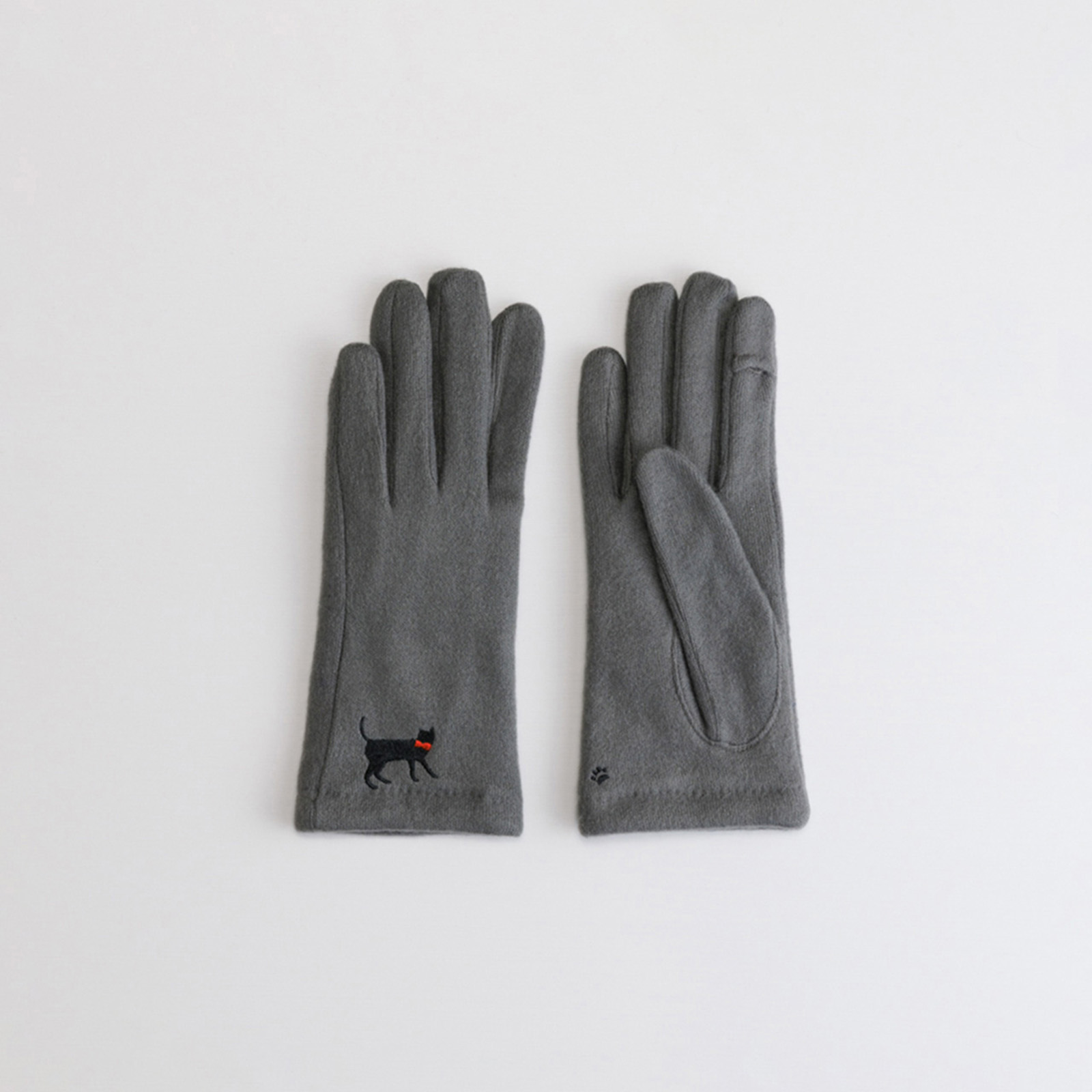 【WOMEN】おさんぽねこ刺繍ジャージグローブ