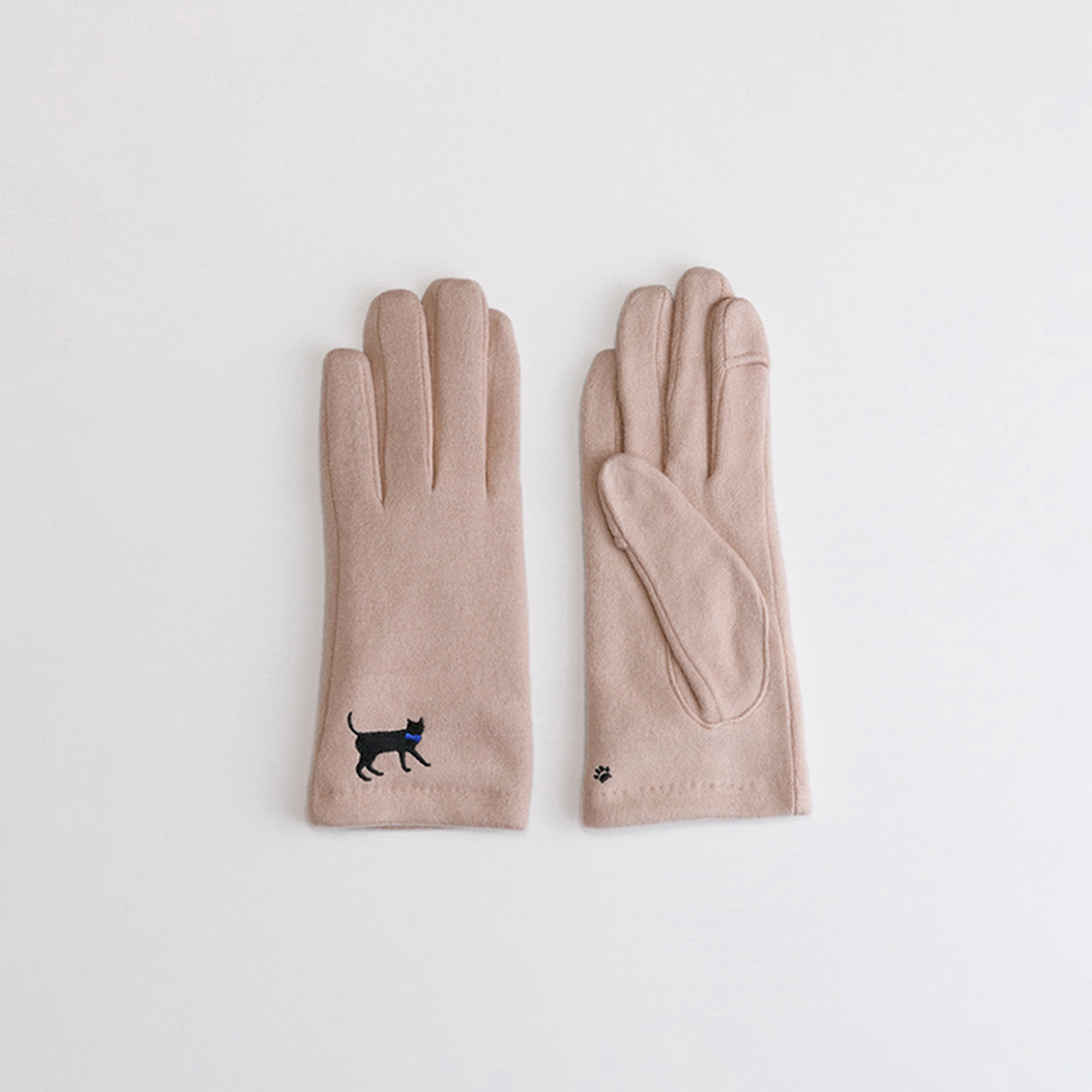 【WOMEN】おさんぽねこ刺繍ジャージグローブ