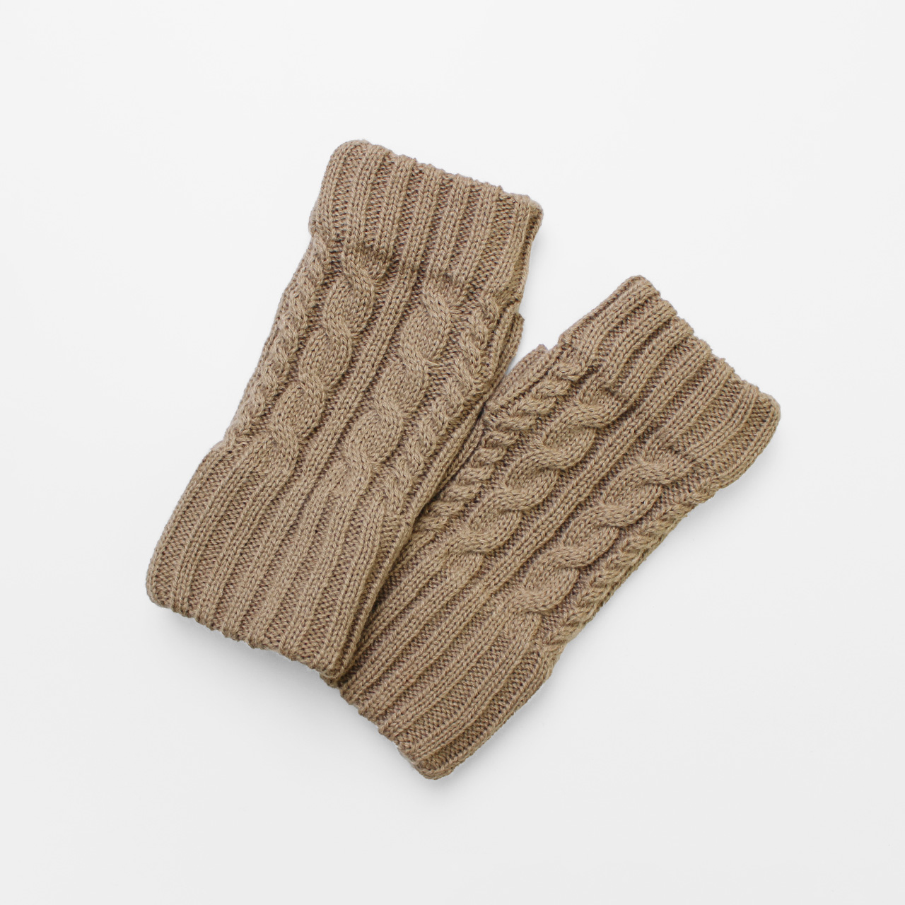 【WOMEN】ケーブルフィンガーレスニットグローブ