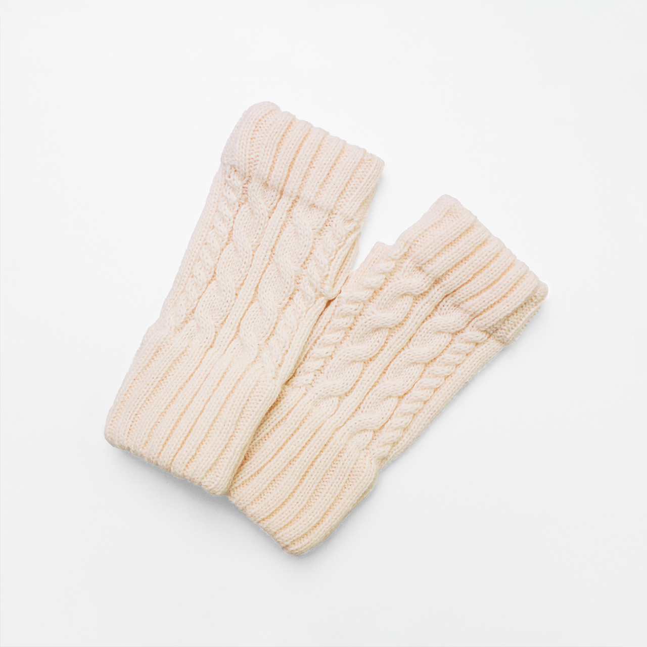 【WOMEN】ケーブルフィンガーレスニットグローブ