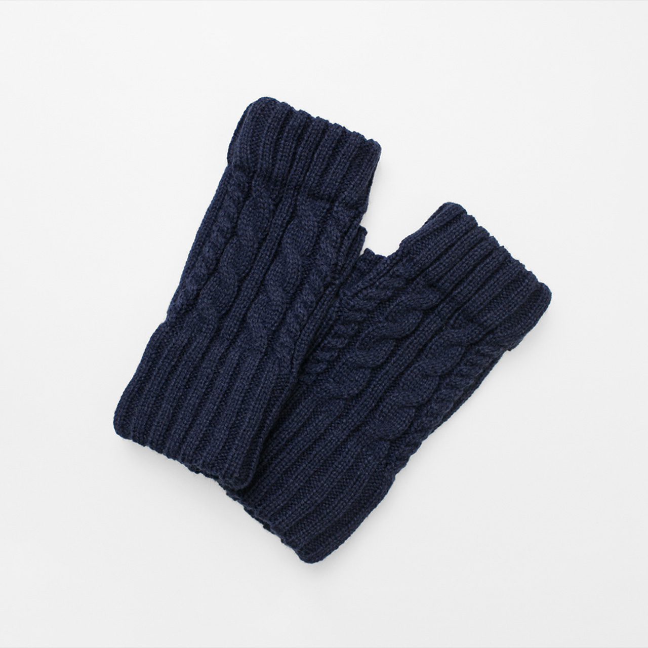 【WOMEN】ケーブルフィンガーレスニットグローブ