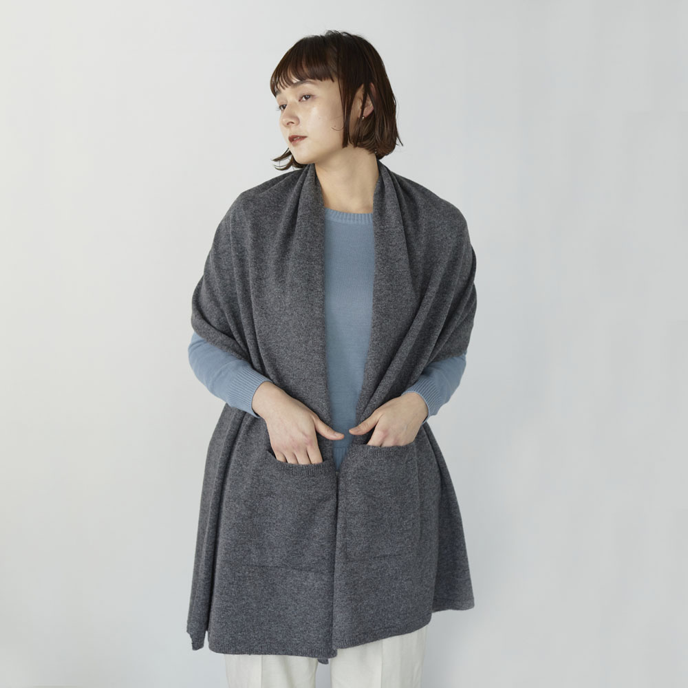 リューズニット 軽くてやわらかいスフレのようなポケットショール