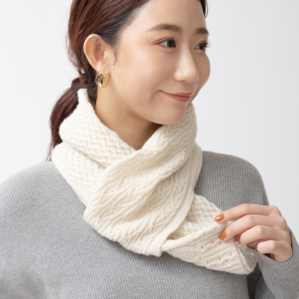 リューズニット 編地の組み合わせが楽しいミニマフラー