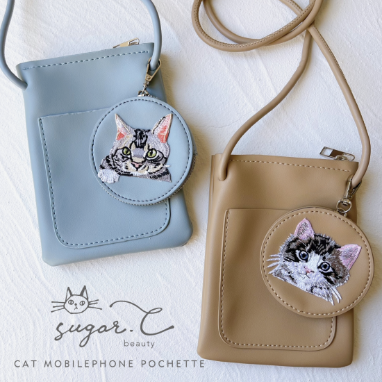 CAT MOBILEPHONE POCHETTE（刺繍）