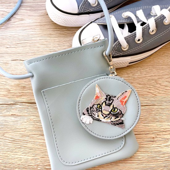 CAT MOBILEPHONE POCHETTE（刺繍）
