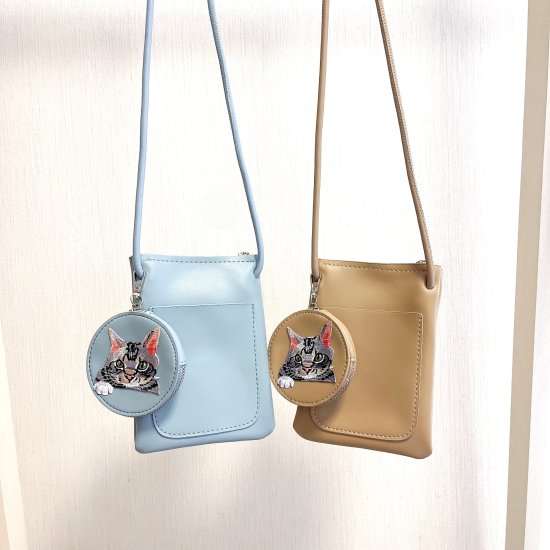 CAT MOBILEPHONE POCHETTE（刺繍）