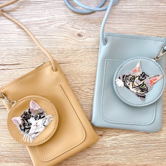 CAT MOBILEPHONE POCHETTE（刺繍）