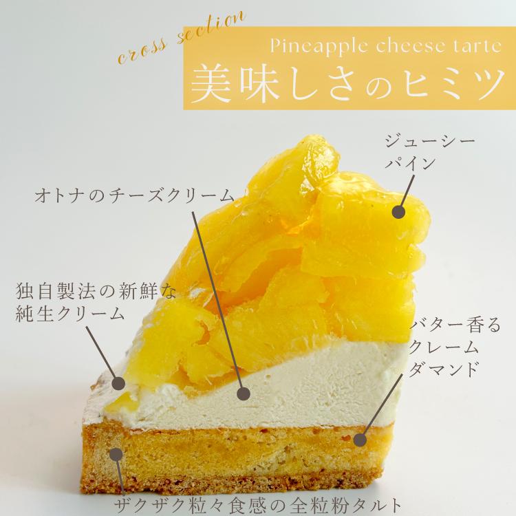 完熟パインチーズタルト14cm(4～6名様用) 誕生日 ギフト 結婚祝 出産祝 無添加 お菓子【お年賀 2026 早割 お取り寄せ 誕生日ケーキ メディア掲載店】
