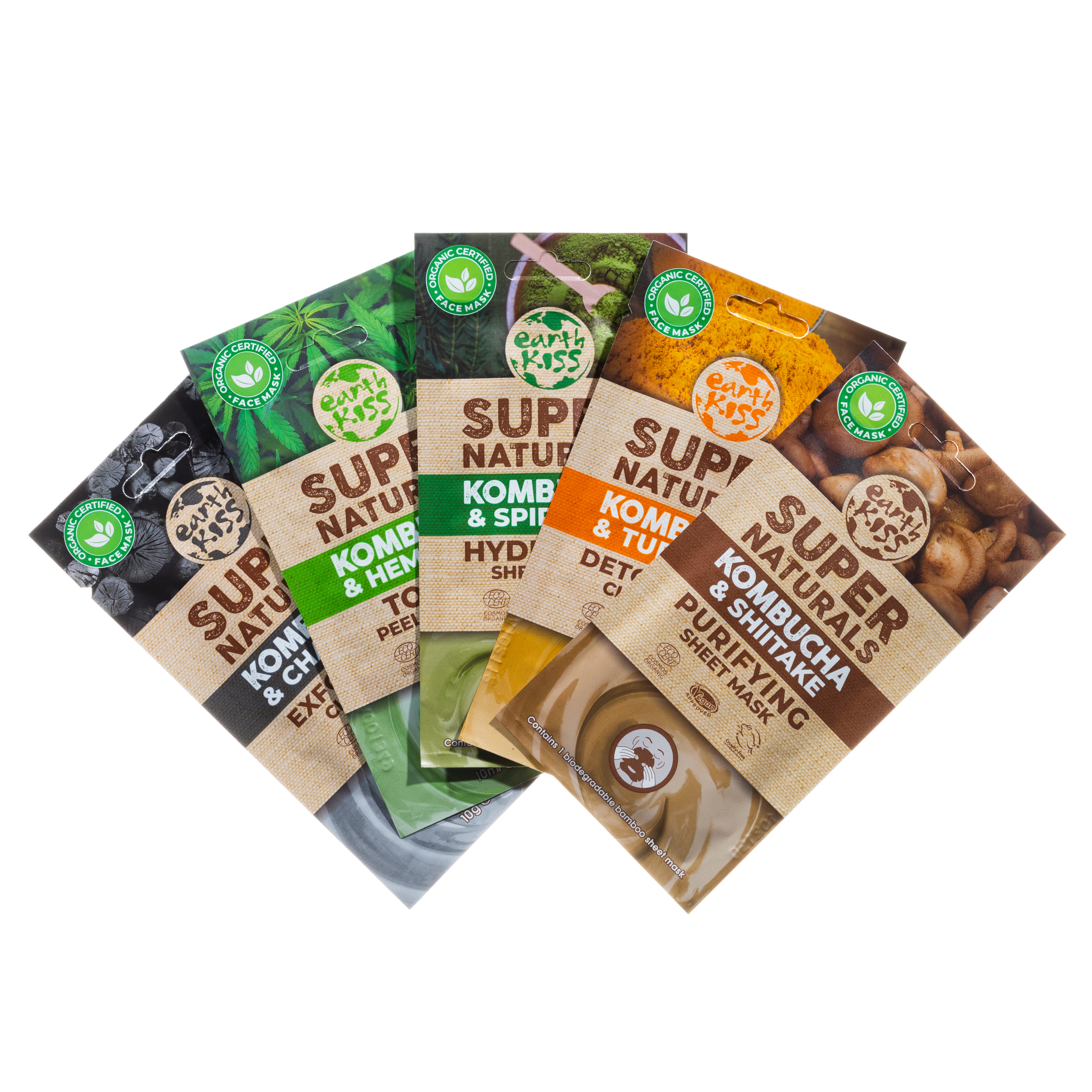 Earth Kiss ヴィーガンオーガニックフェイスマスク　5枚セット