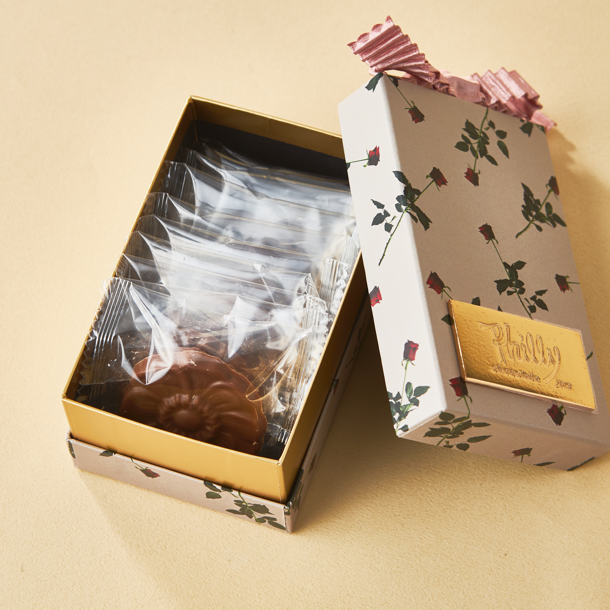 Rose Box(pink) お花のかたちのチョコレート