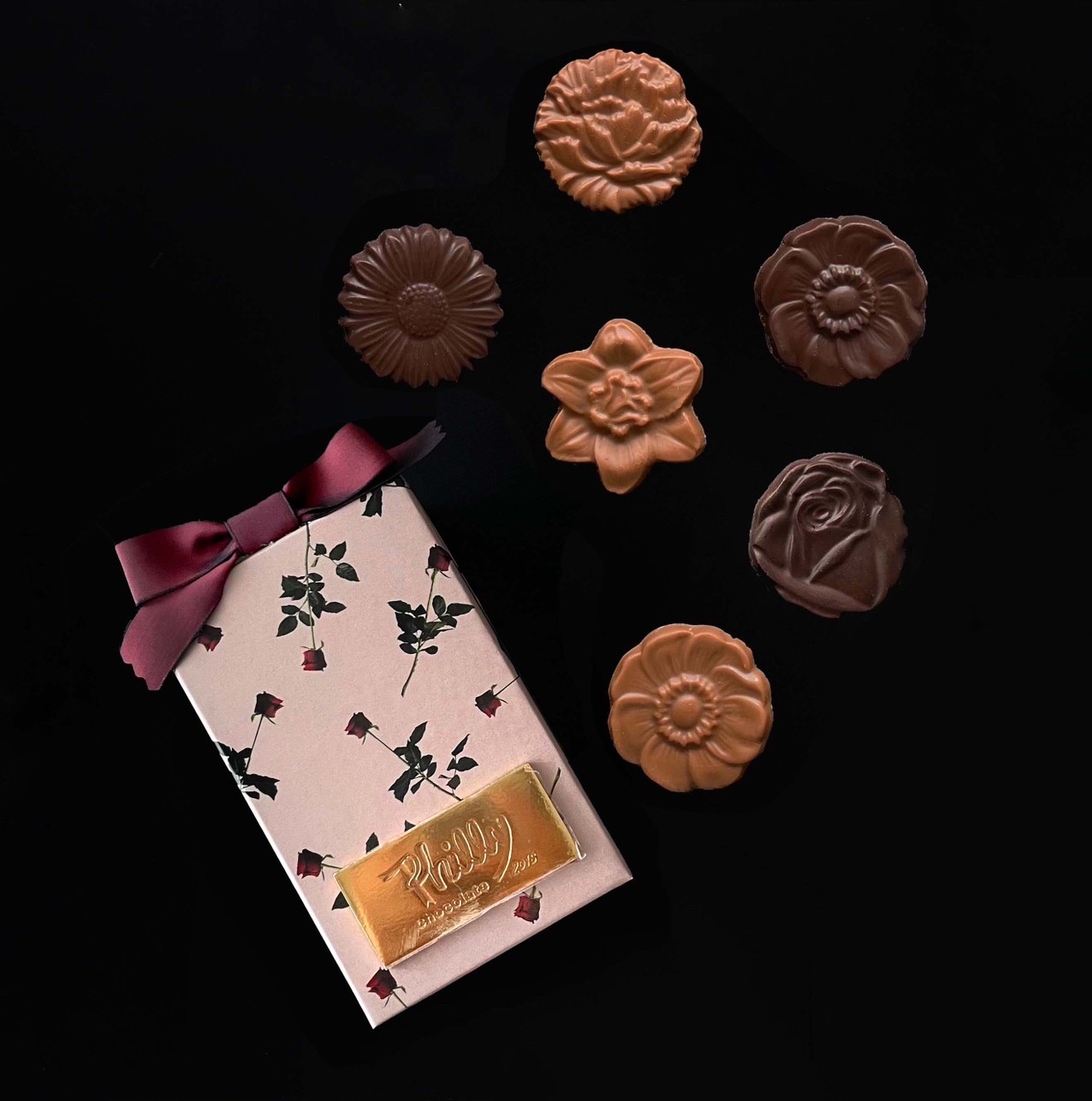 Rose Box(pink) お花のかたちのチョコレート