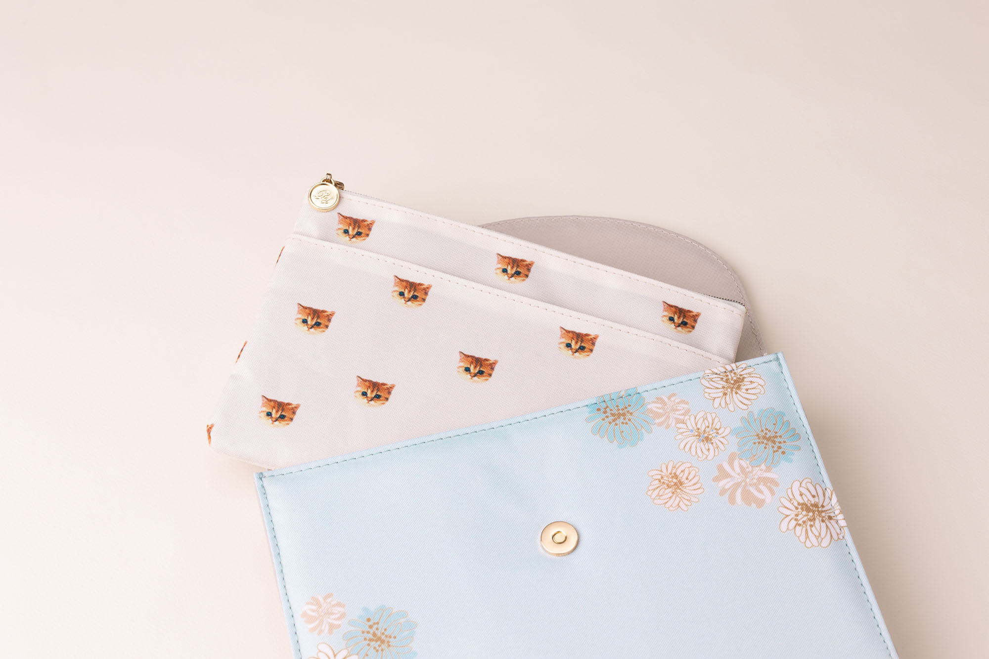 【ミニポーチ付】母子手帳・お薬手帳ケース / じゃばらタイプ