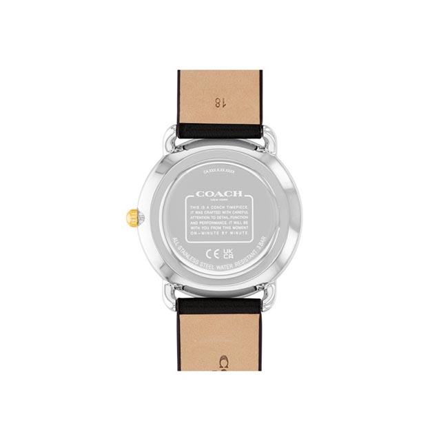 【レディース】エリオット 36mm TT (SS/GP) シルバー ホワイト サンレイ ダイヤル ブラック レザー ストラップ