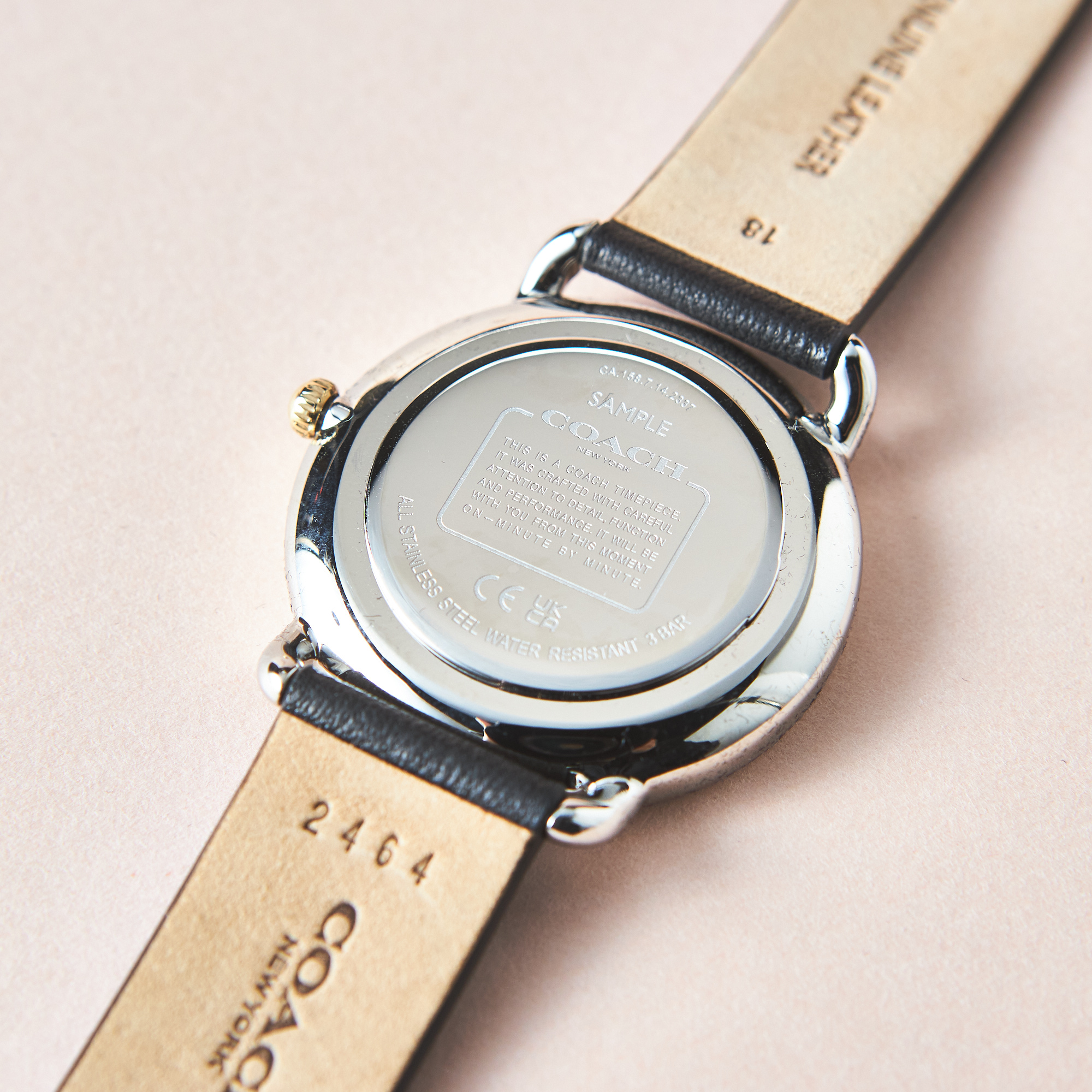 【レディース】エリオット 36mm TT (SS/GP) シルバー ホワイト サンレイ ダイヤル ブラック レザー ストラップ