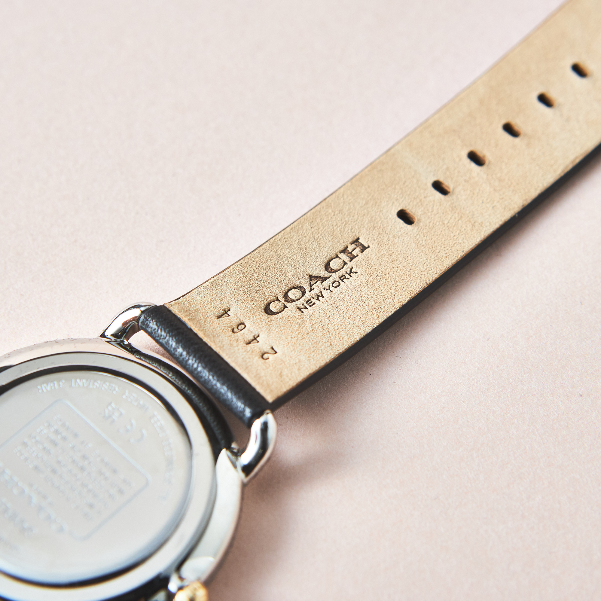 【レディース】エリオット 36mm TT (SS/GP) シルバー ホワイト サンレイ ダイヤル ブラック レザー ストラップ