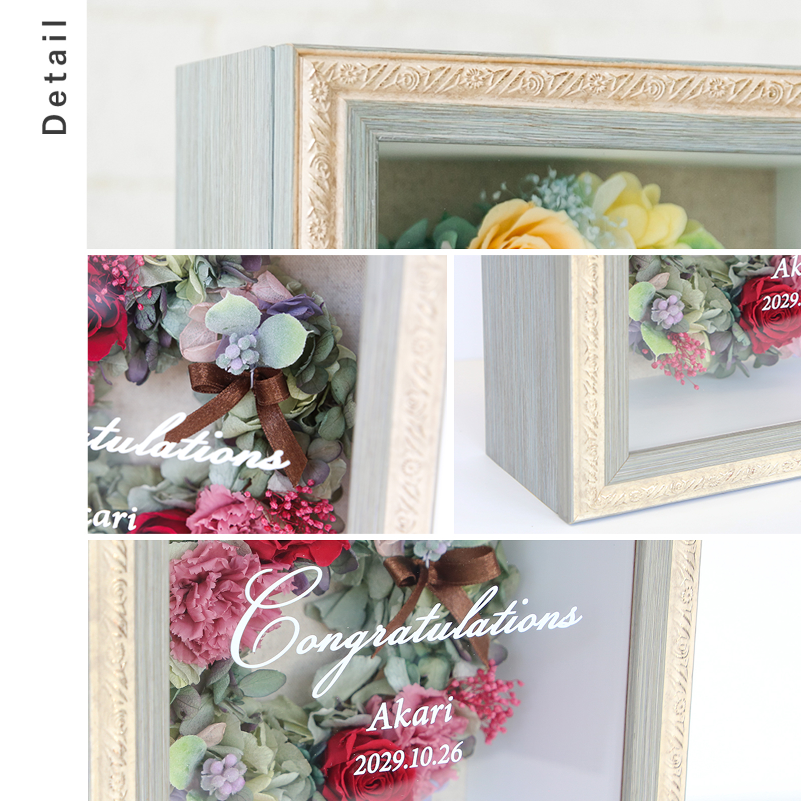 【メッセージ彫刻】リースアレンジ＂Couronne-クロンヌ-＂