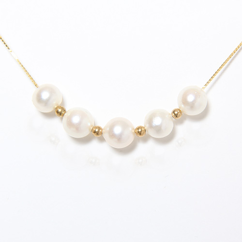 アコヤ真珠5粒ネックレス 7.5mm-8mm | S/PEARL（エスパール）の 