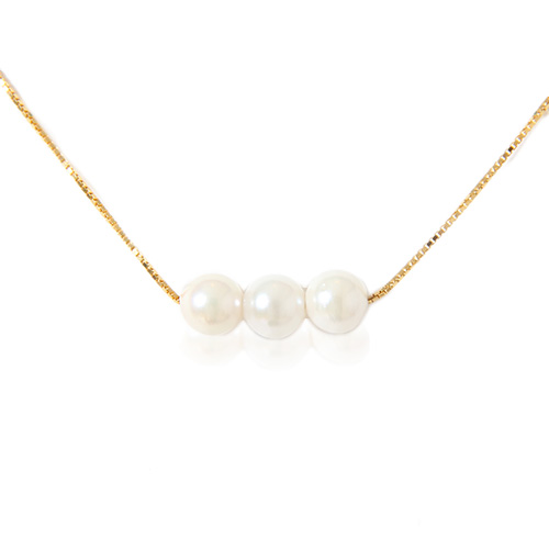 高級品アコヤ真珠3連ネックレス 6mm 115cm 0220042N 大ハタパール工業