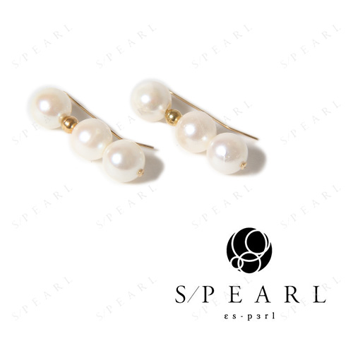 アコヤ真珠3粒フックピアス 6.5mm-7mm【S/PEARL(エスパール)】/ アクセサリー / レディースアクセサリー / ピアス・イヤリング / レディース 大人向け