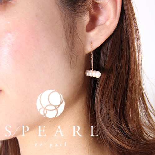 アコヤ真珠4粒スイングピアス 5mm