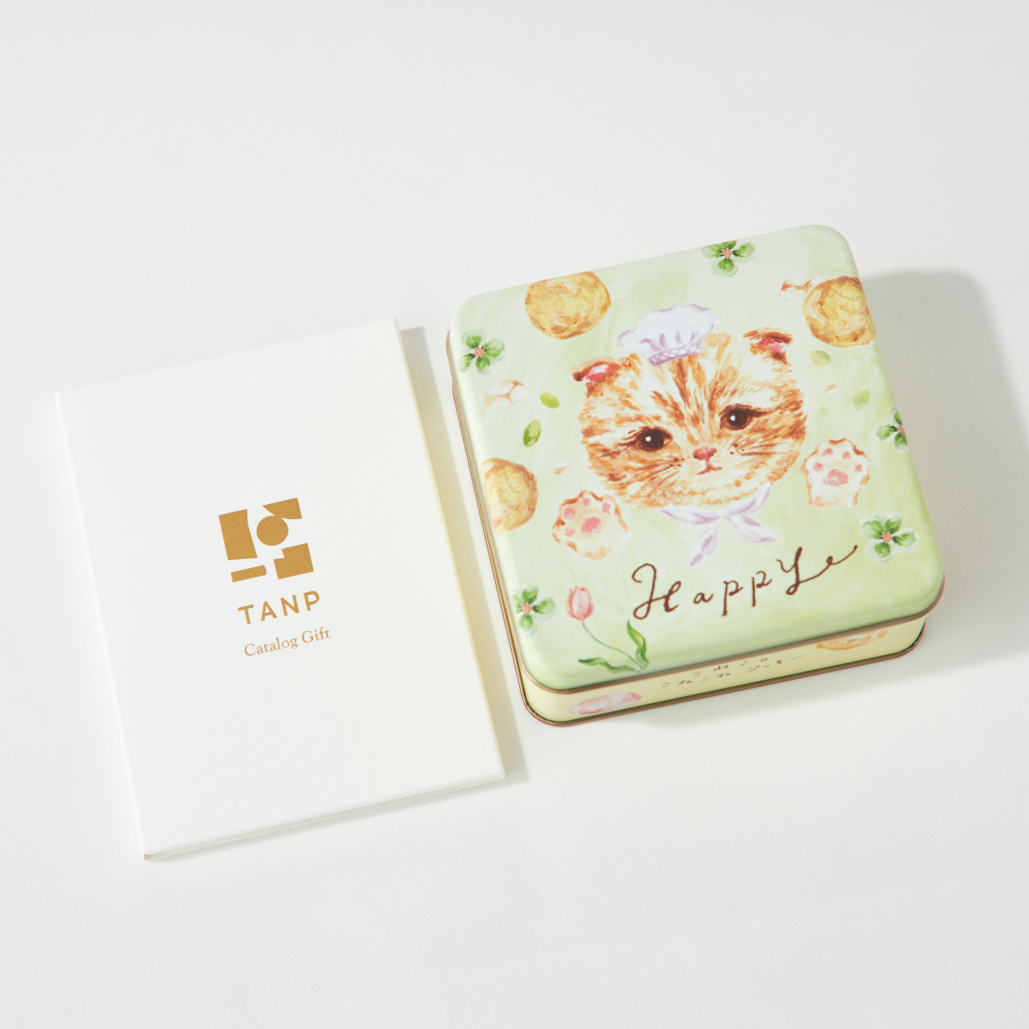 【結婚祝い専用】タンプオリジナルギフトカタログと猫のクッキー缶セット