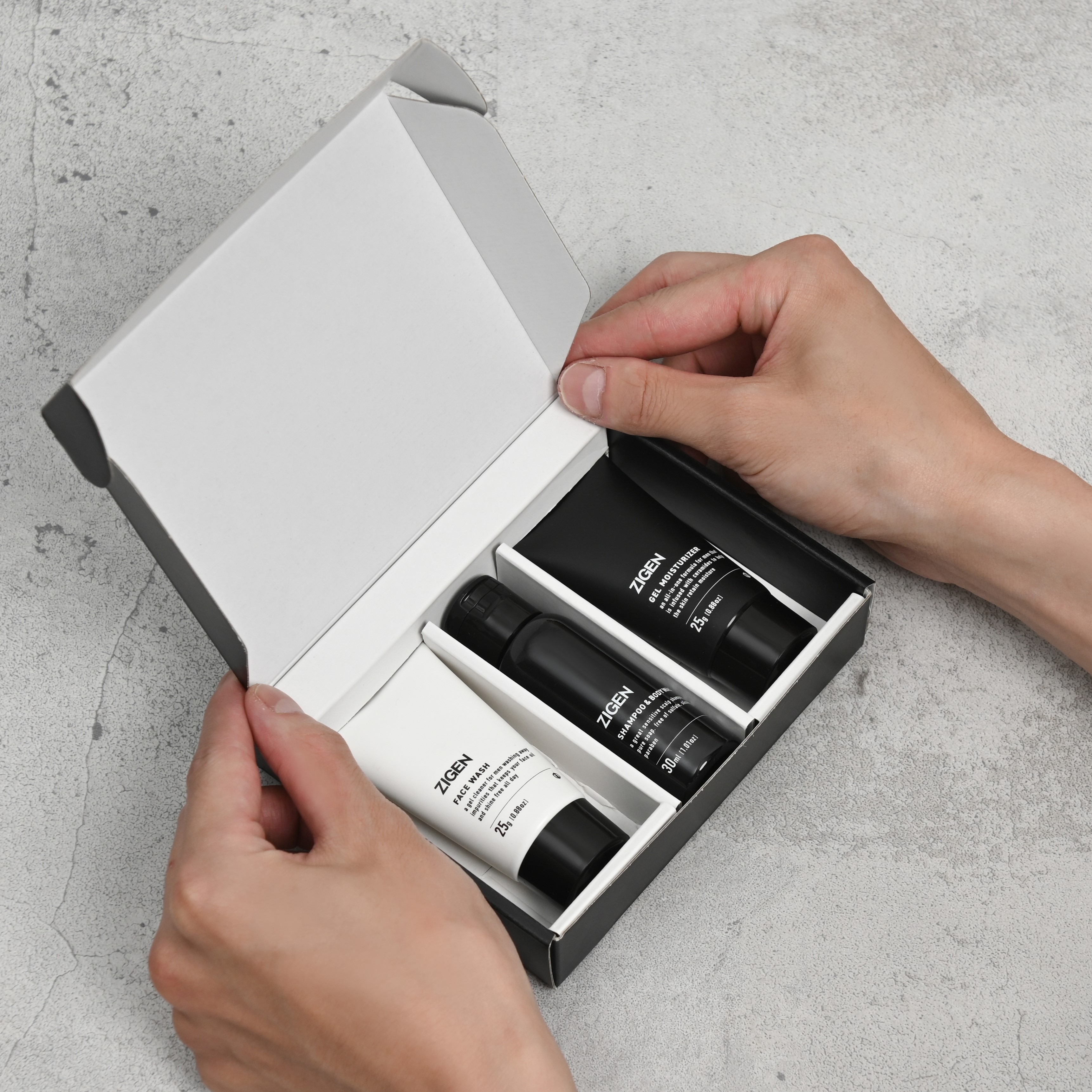 ZIGEN トラベルセット [ 洗顔料＋全身シャンプー + 保湿ジェル ]