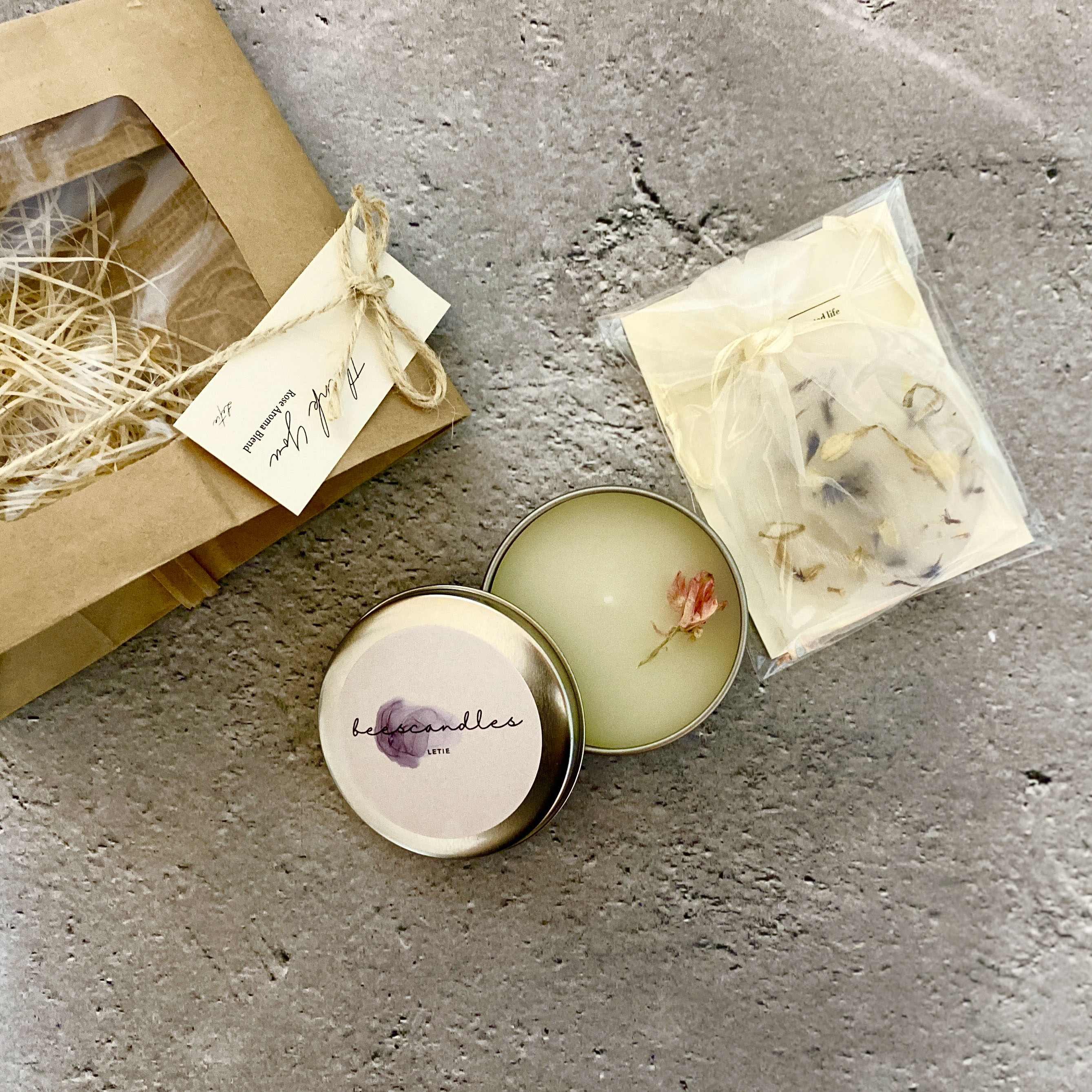 蜜蝋アロマキャンドル・ミニサシェセット