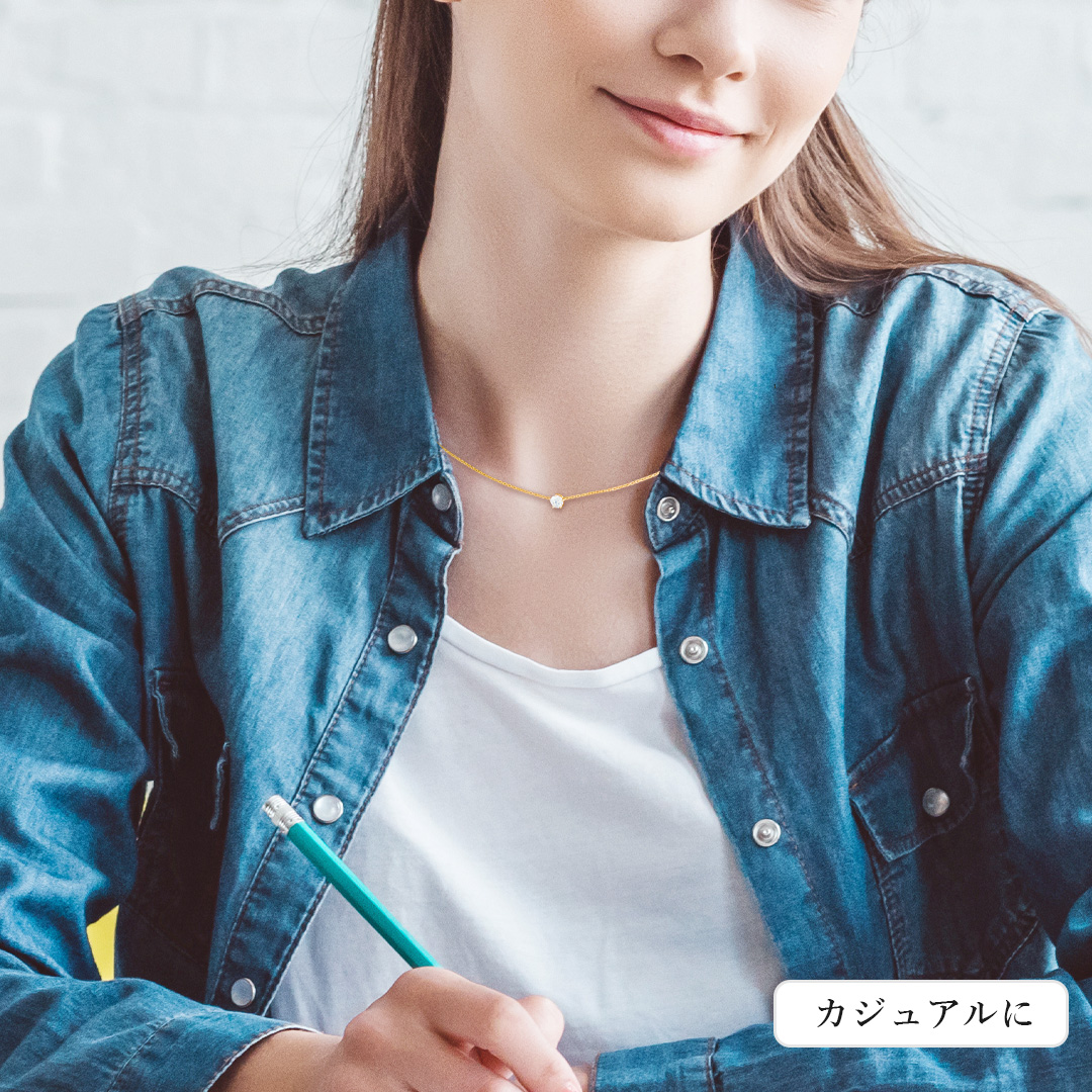 0.25ct シンプルソリティアネックレス
