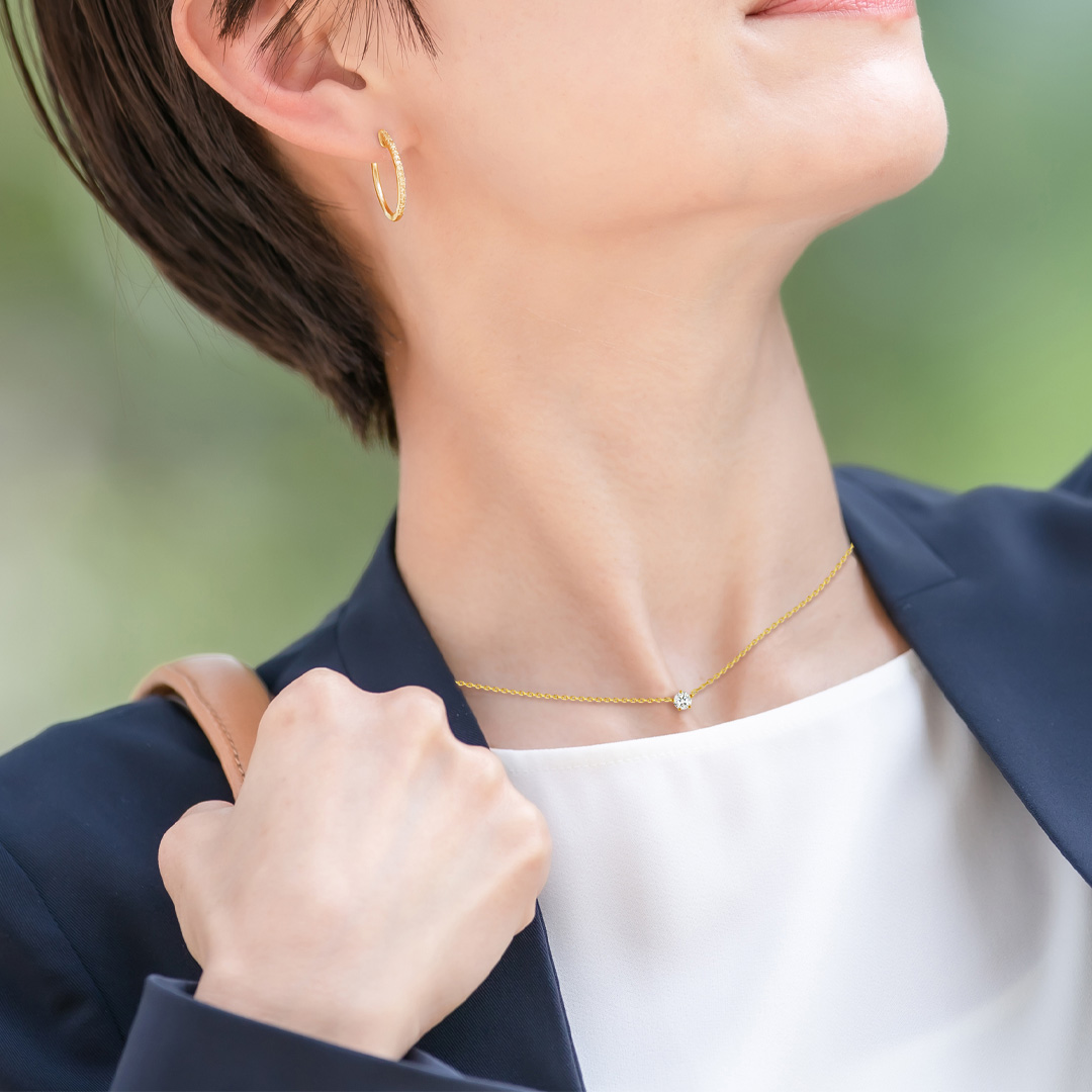 0.25ct シンプルソリティアネックレス